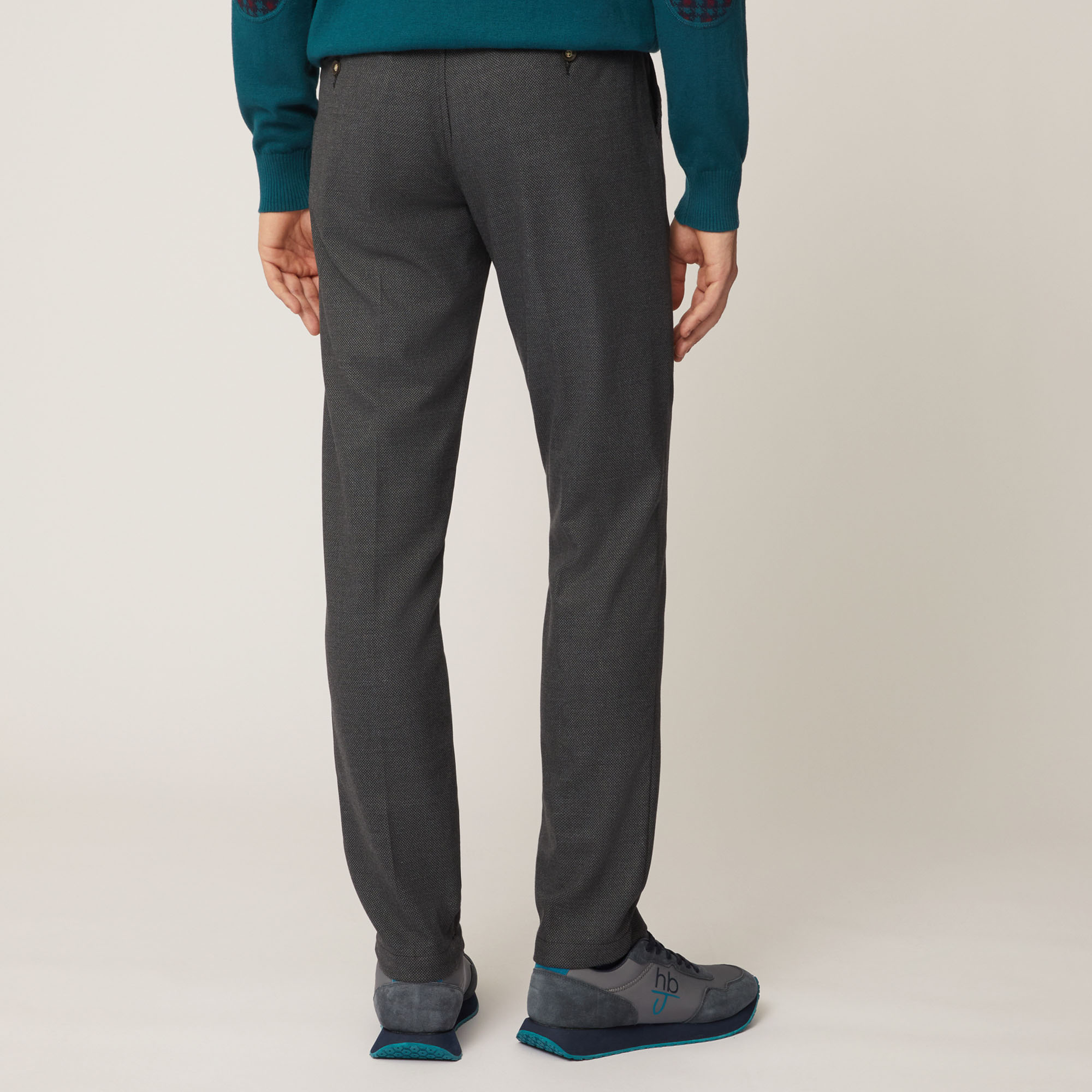 Pantalone Chino In Cotone Stampato, Grigio, large image number 1