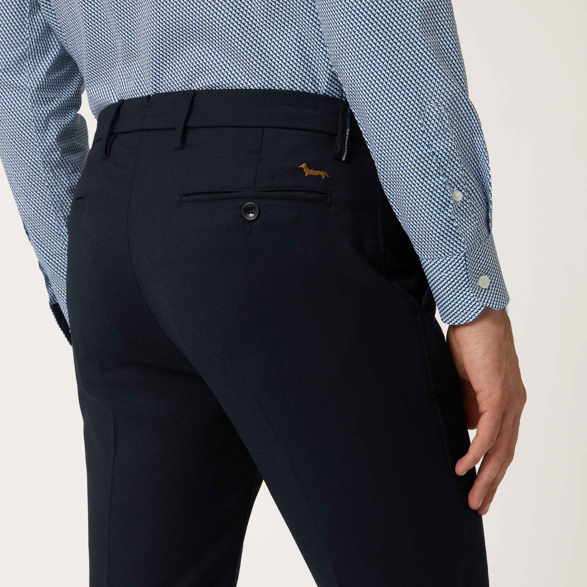 Slim-Fit Wool-Blend Chinos, Blue, large image number 2
