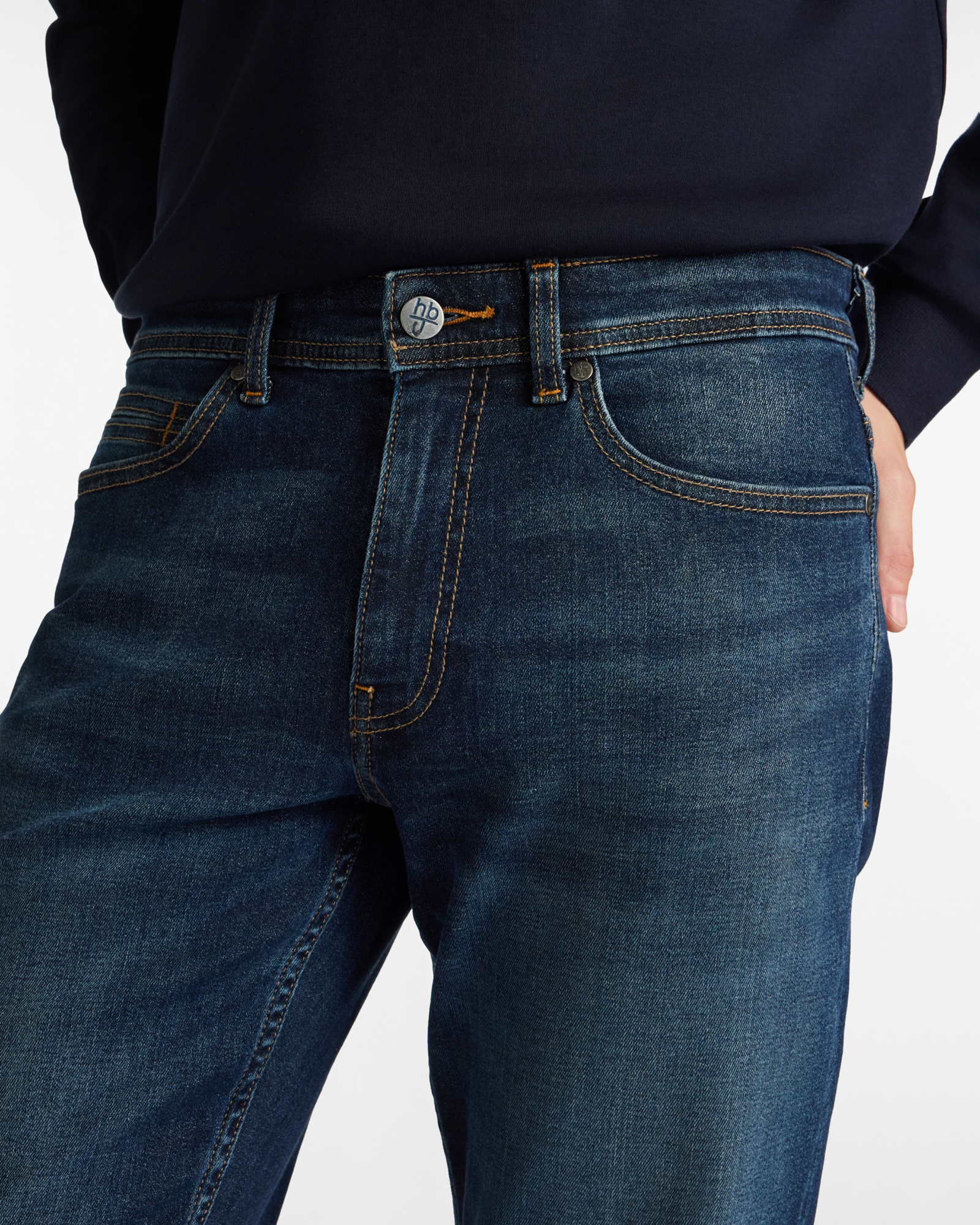 Jeans Cinque Tasche Narrow Fit in Denim Stretch, Blu Denim, large image number 2