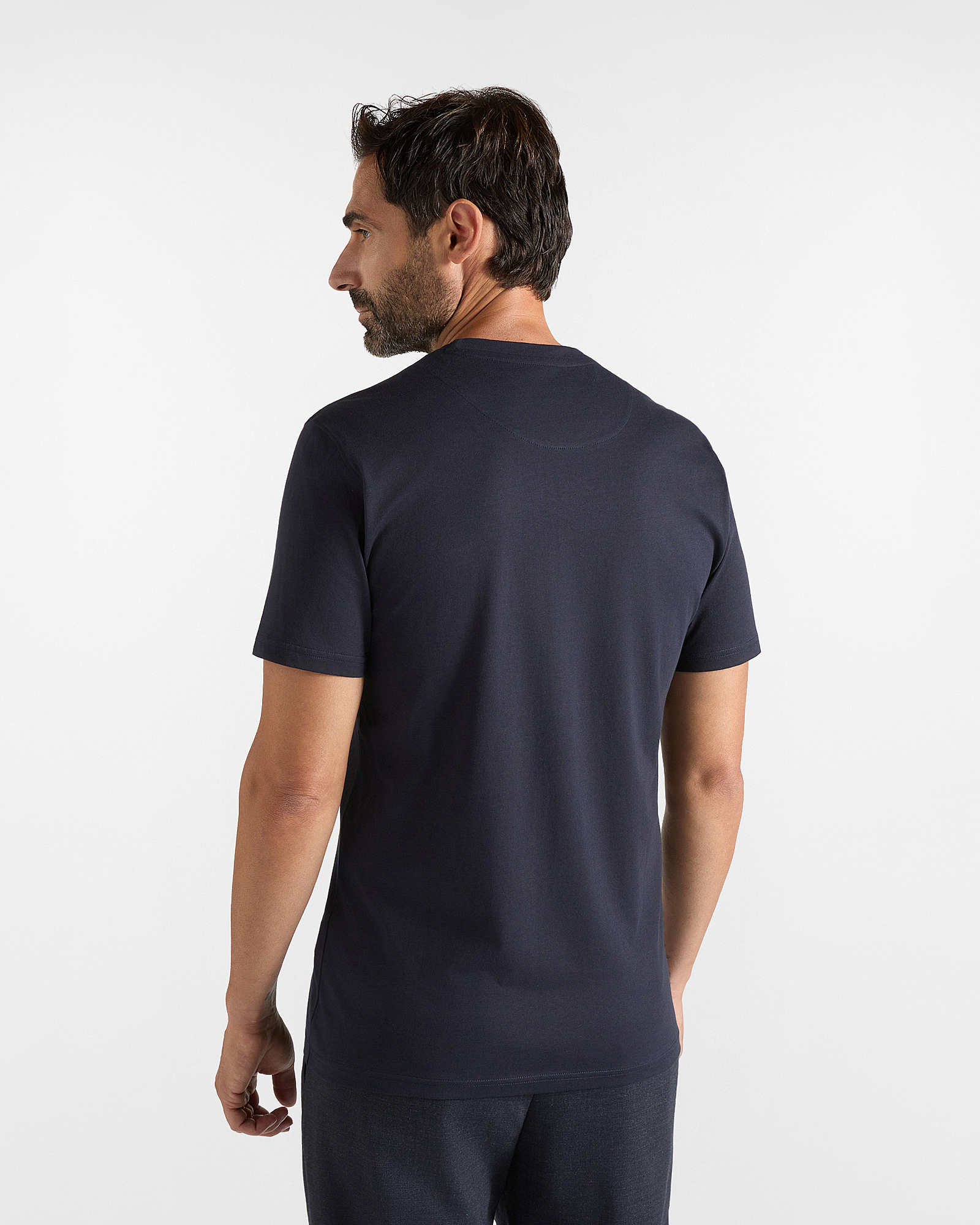 Camiseta de hombre de 100 % puro algod&oacute;n de corte entallado, AZUL MARINO, large image number 1