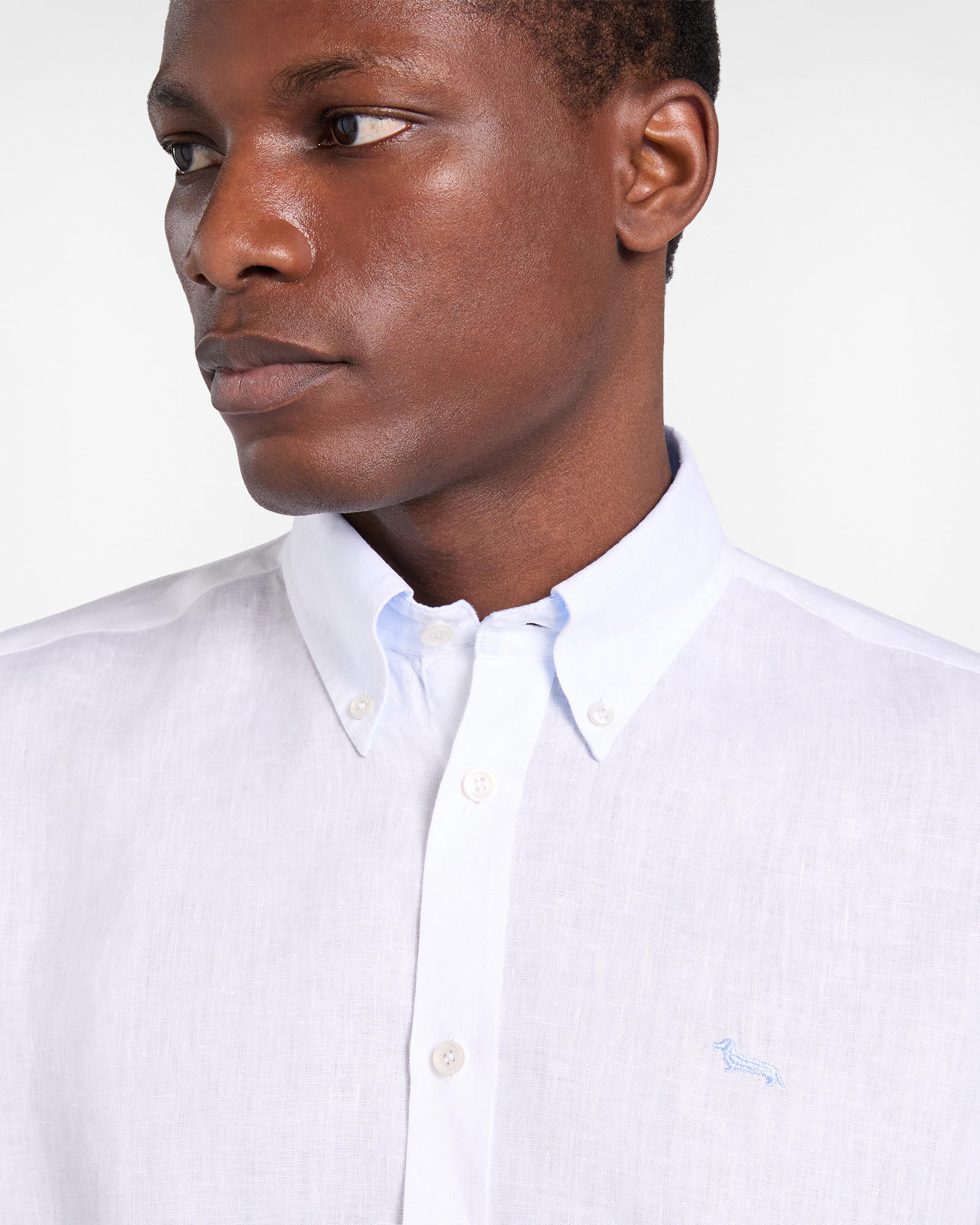 Camicia in puro lino regular fit, Bianco, large image number 1