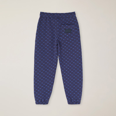 Branded pattern fleece jogging bottoms, Light Blue, large image number 1