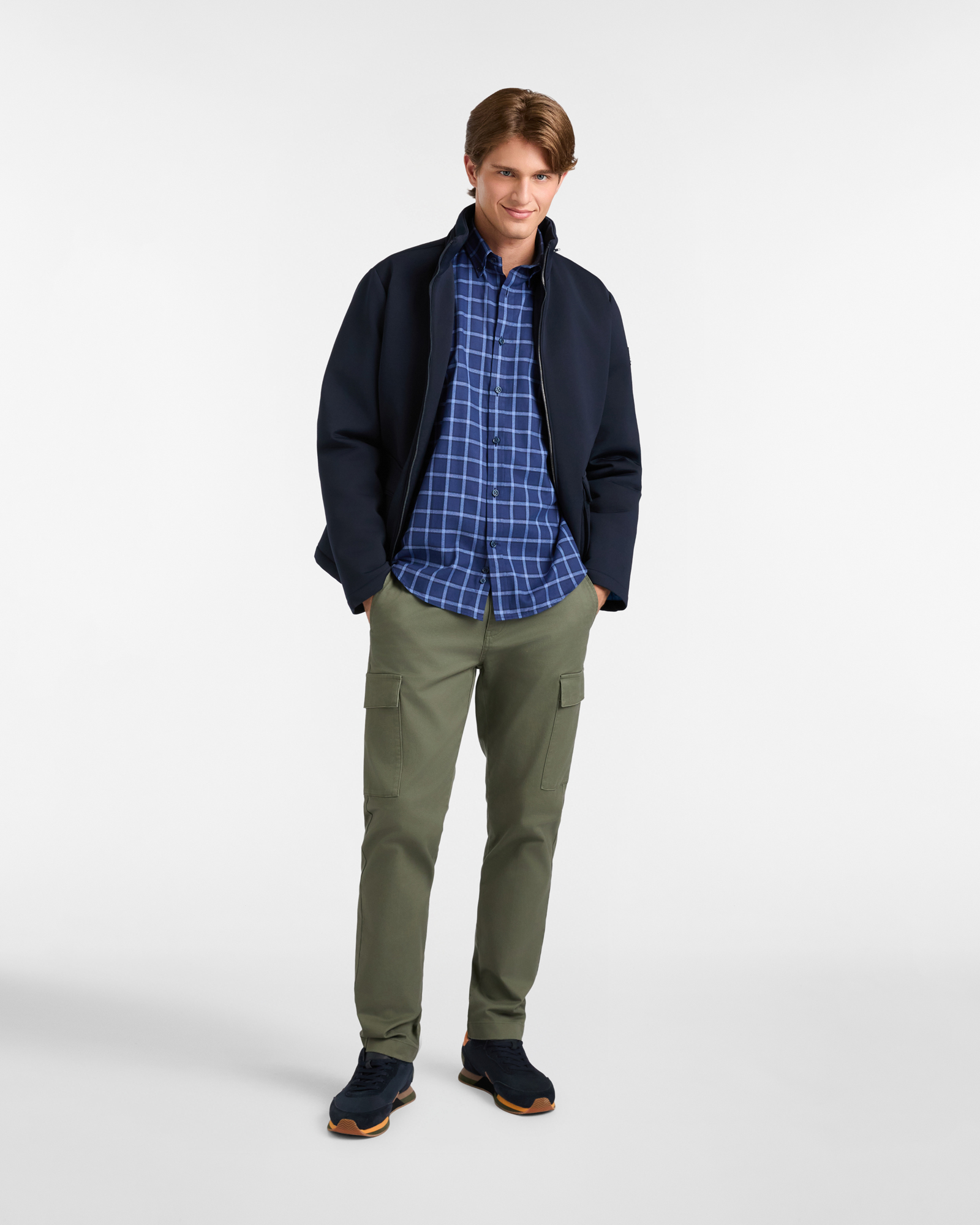 Pantaloni Cargo De-Stressed Fit, Verde Oliva, large image number 3