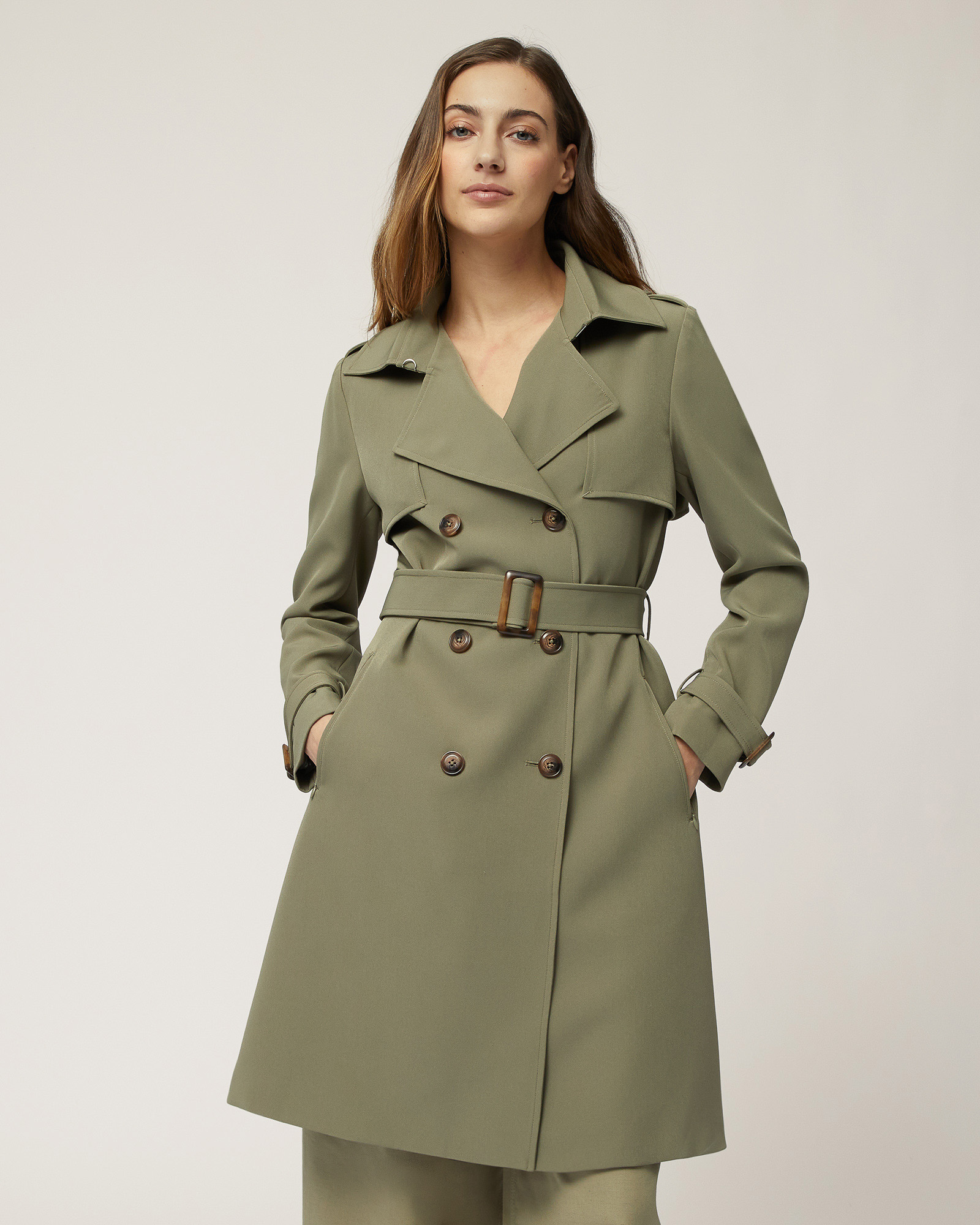Trench Doppiopetto Con Cintura