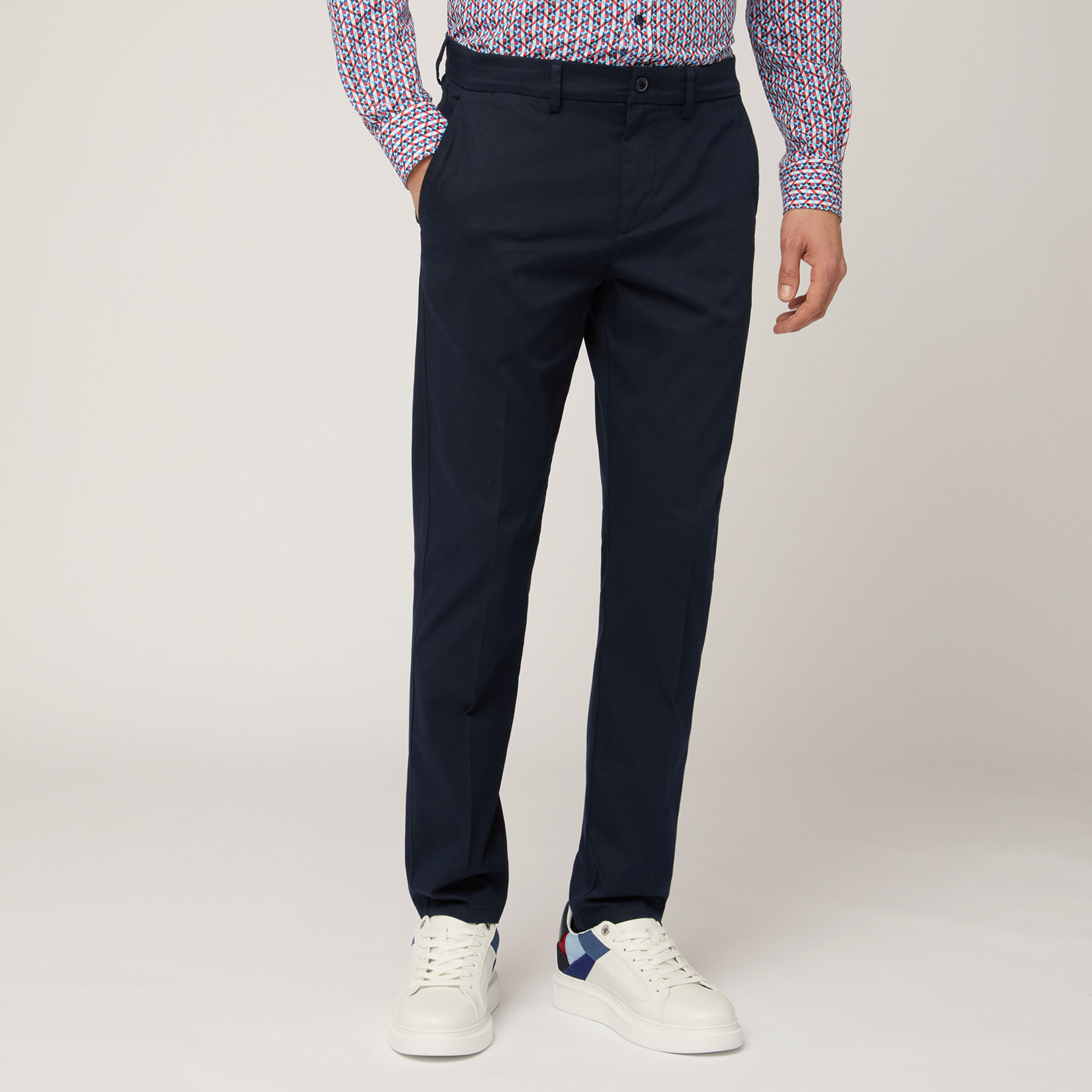 Pantaloni Chino Narrow Fit, Blu Navy, large