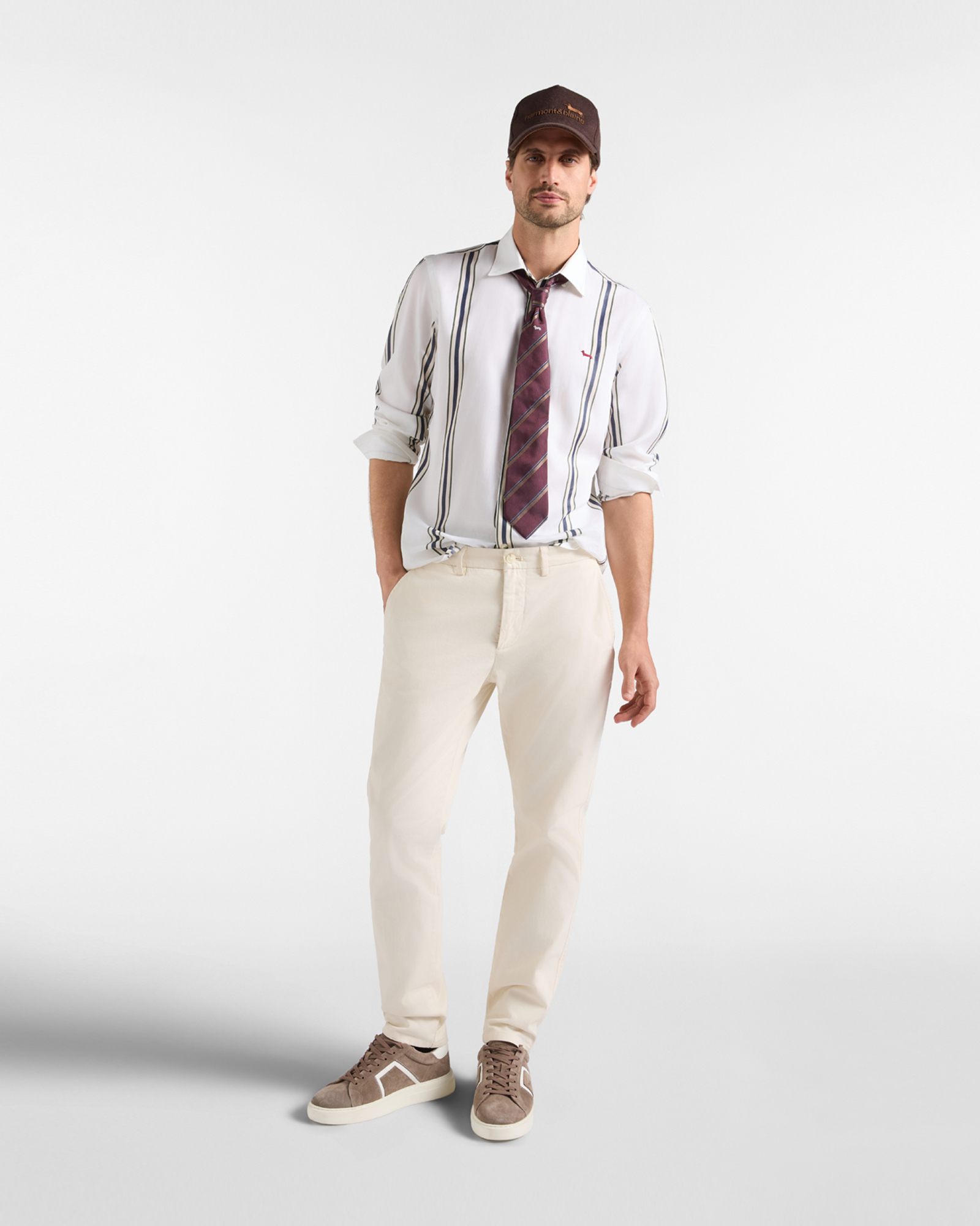 Pantalone Chino Uomo in cotone stretch Narrow Fit, TORTORA, large image number 3