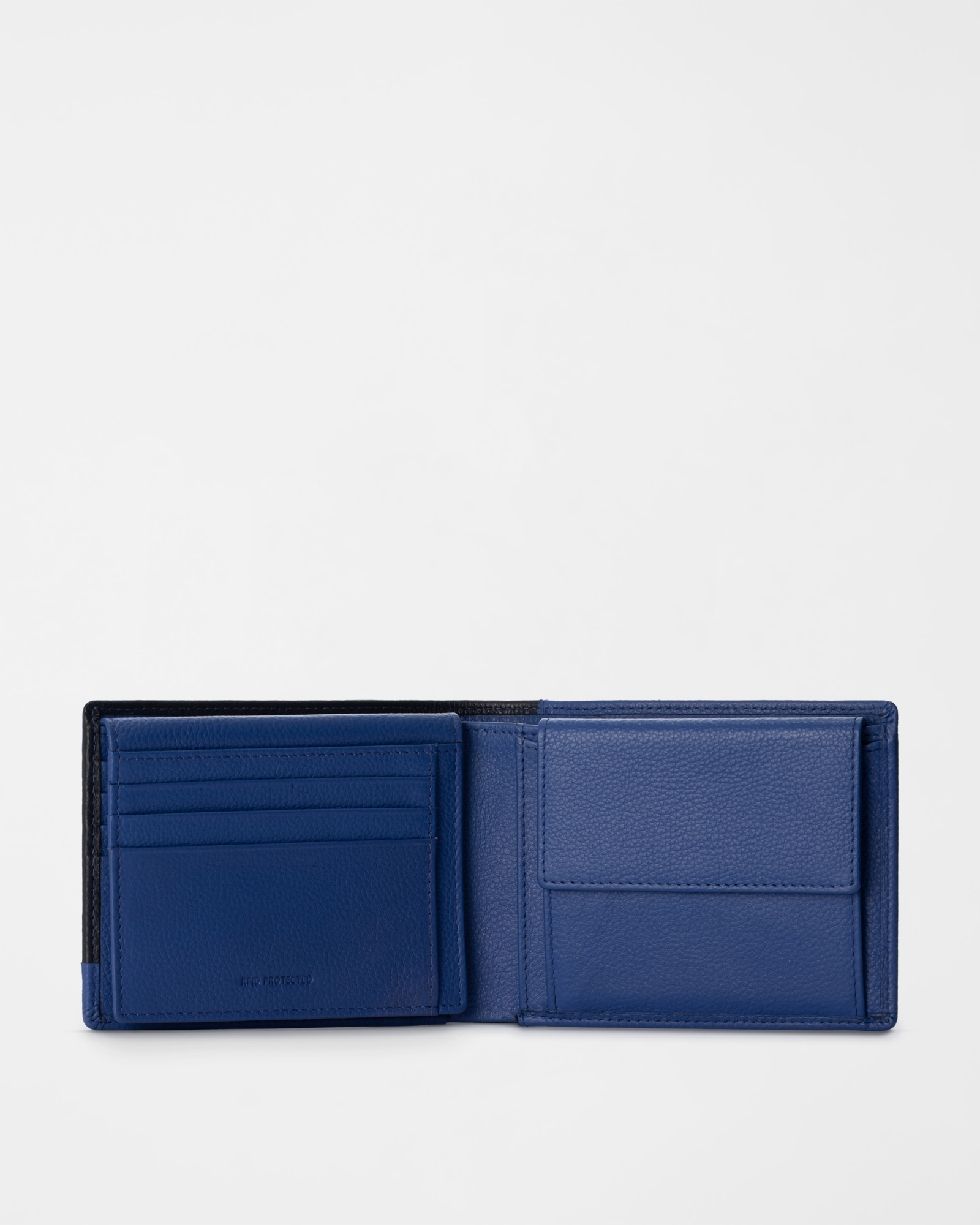 Men&rsquo;s Two-Tone Genuine Leather Wallet with Coin Pocket, LIGHT BLUE, large