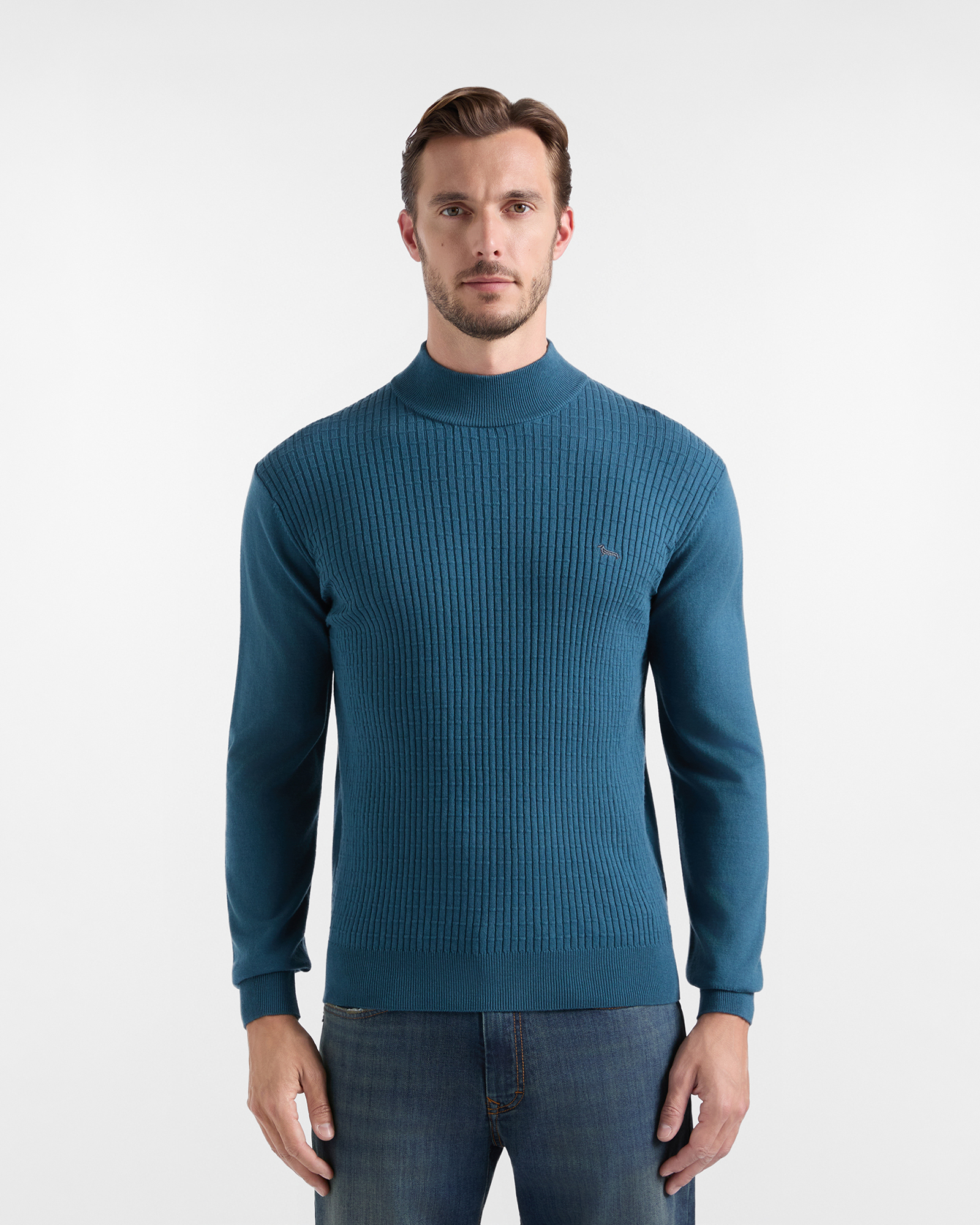 Dolcevita Uomo in misto lana e cotone Regular Fit Made in Italy