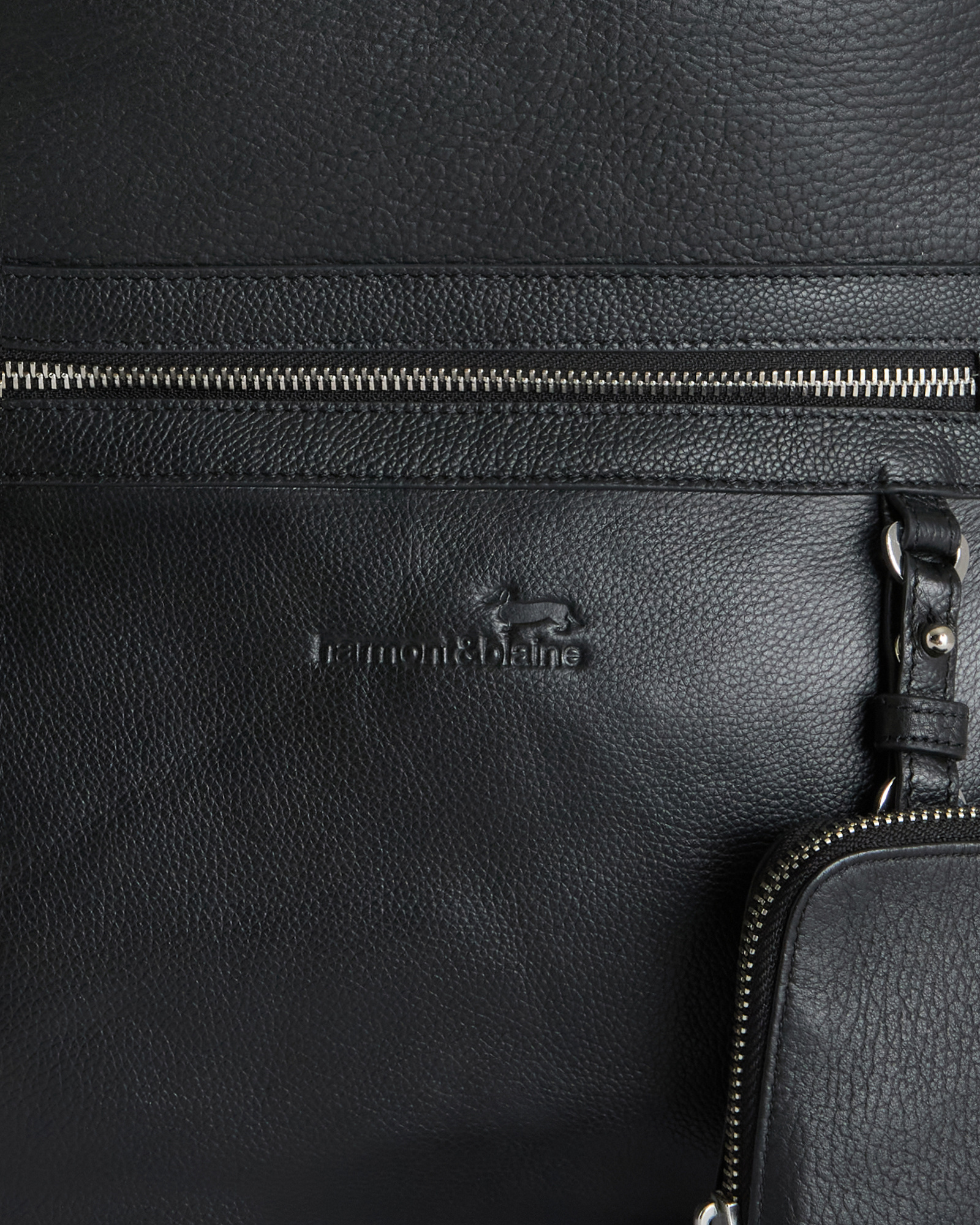 Genuine leather backpack, Black, large image number 3