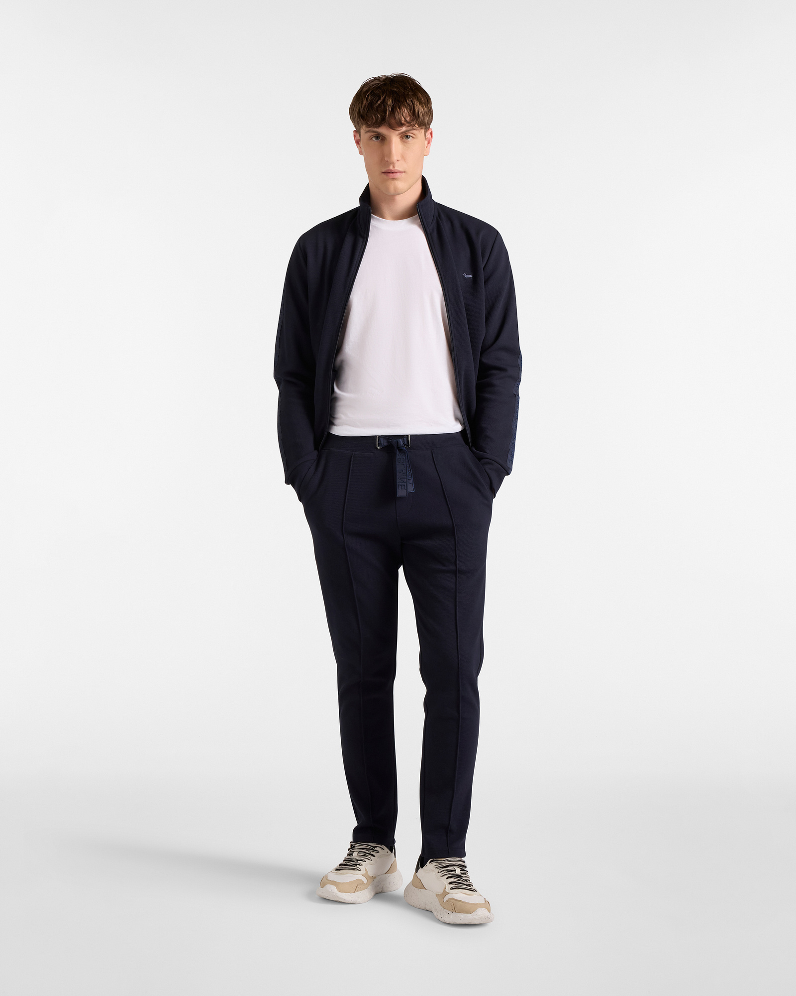 Pantalon En Molleton Stretch, Bleu Marine, large image number 3