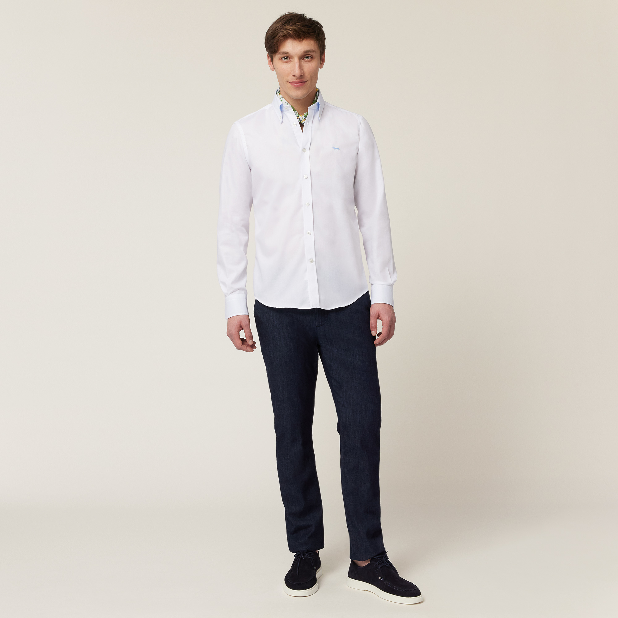 Camicia in cotone armaturato, Bianco, large image number 3
