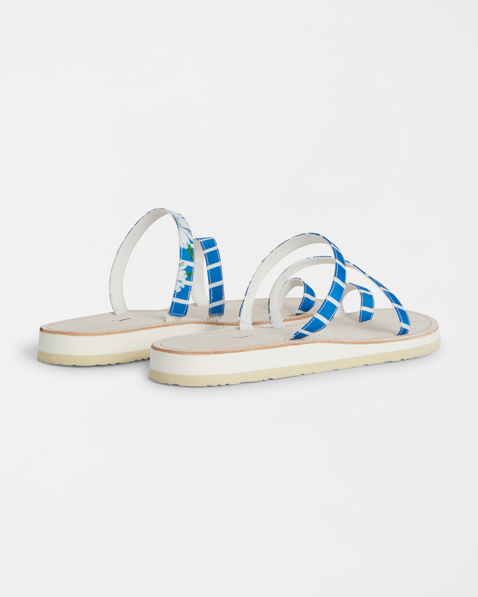 Leather Sandals with Print, Light Blue, large image number 2
