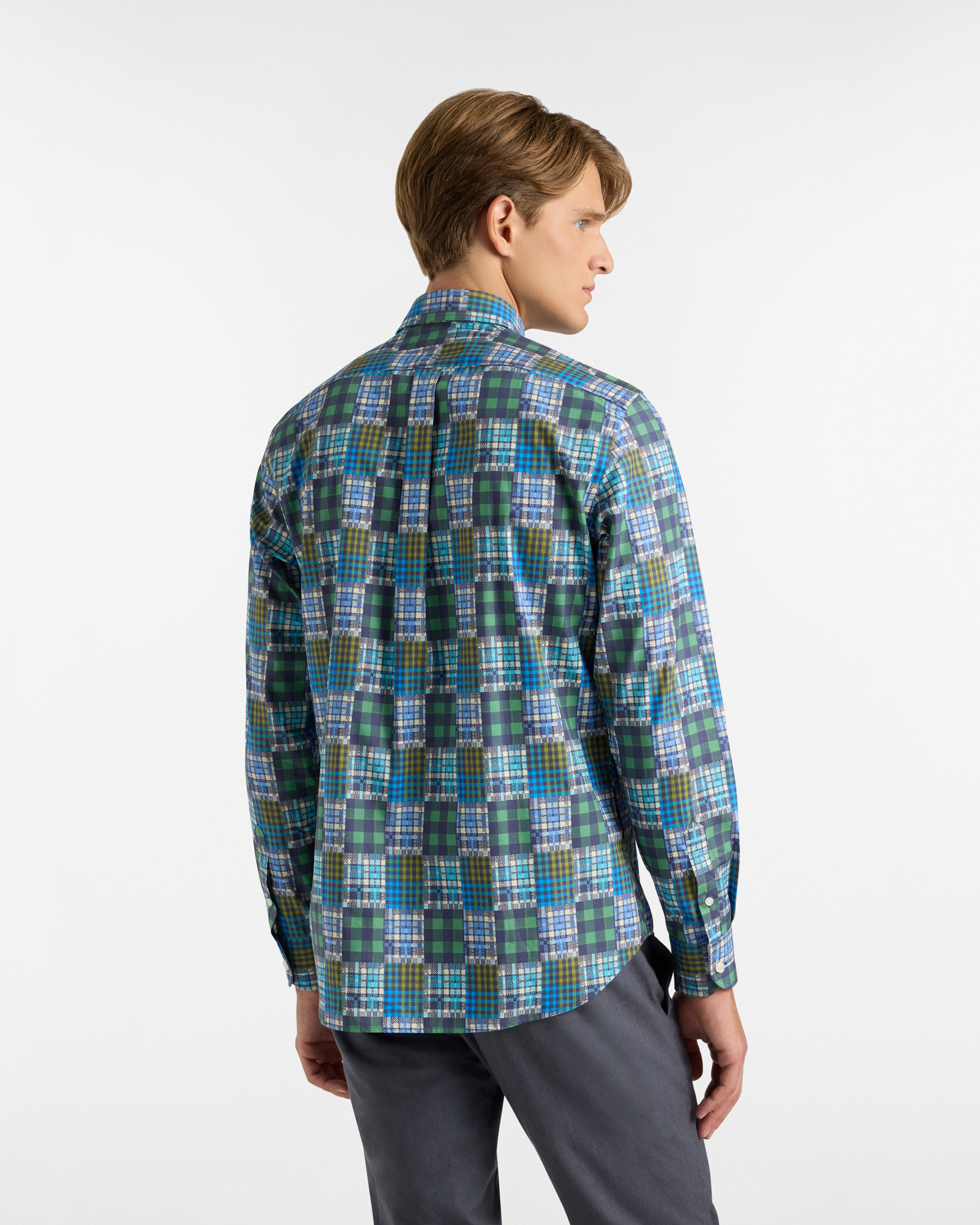 Camicia con fantasia effetto patchwork