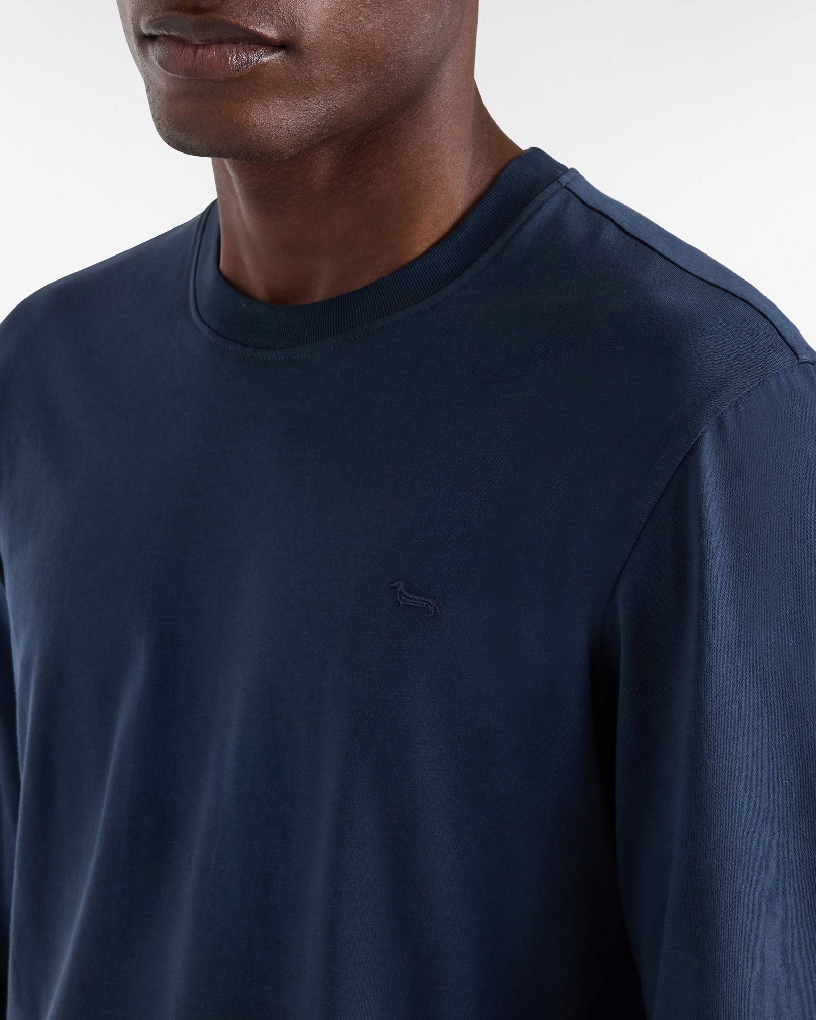 Long Sleeve T-Shirt with Dachshund, Navy Blue, large image number 2