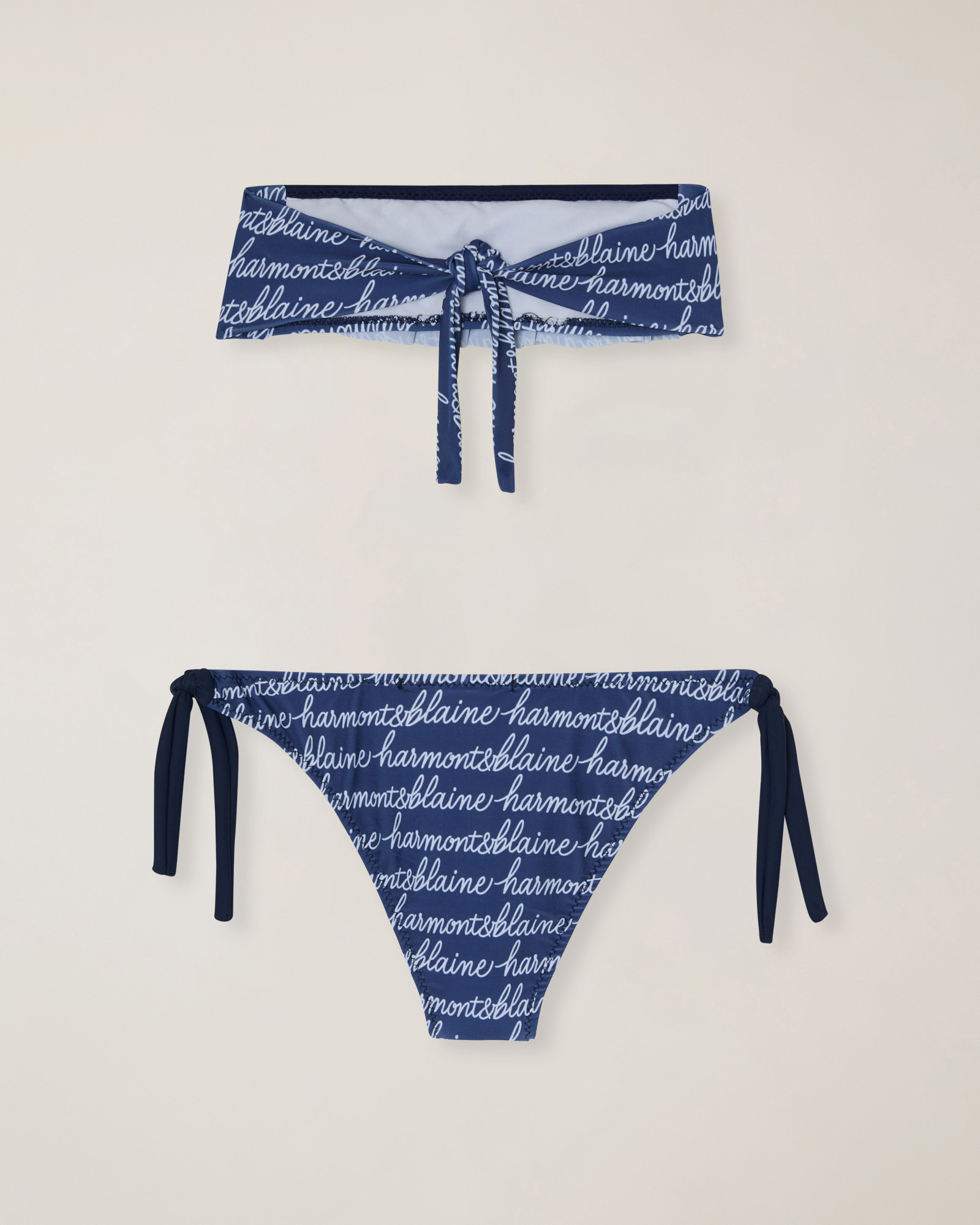 All-over logo print bikini, Navy Blue, large image number 1