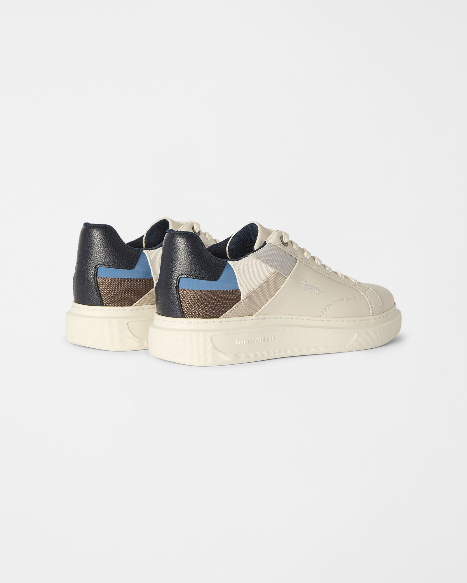 MEN'S CALF-TEX FABRIC SHOE, OFF WHITE - MULTICOLOR, large image number 2