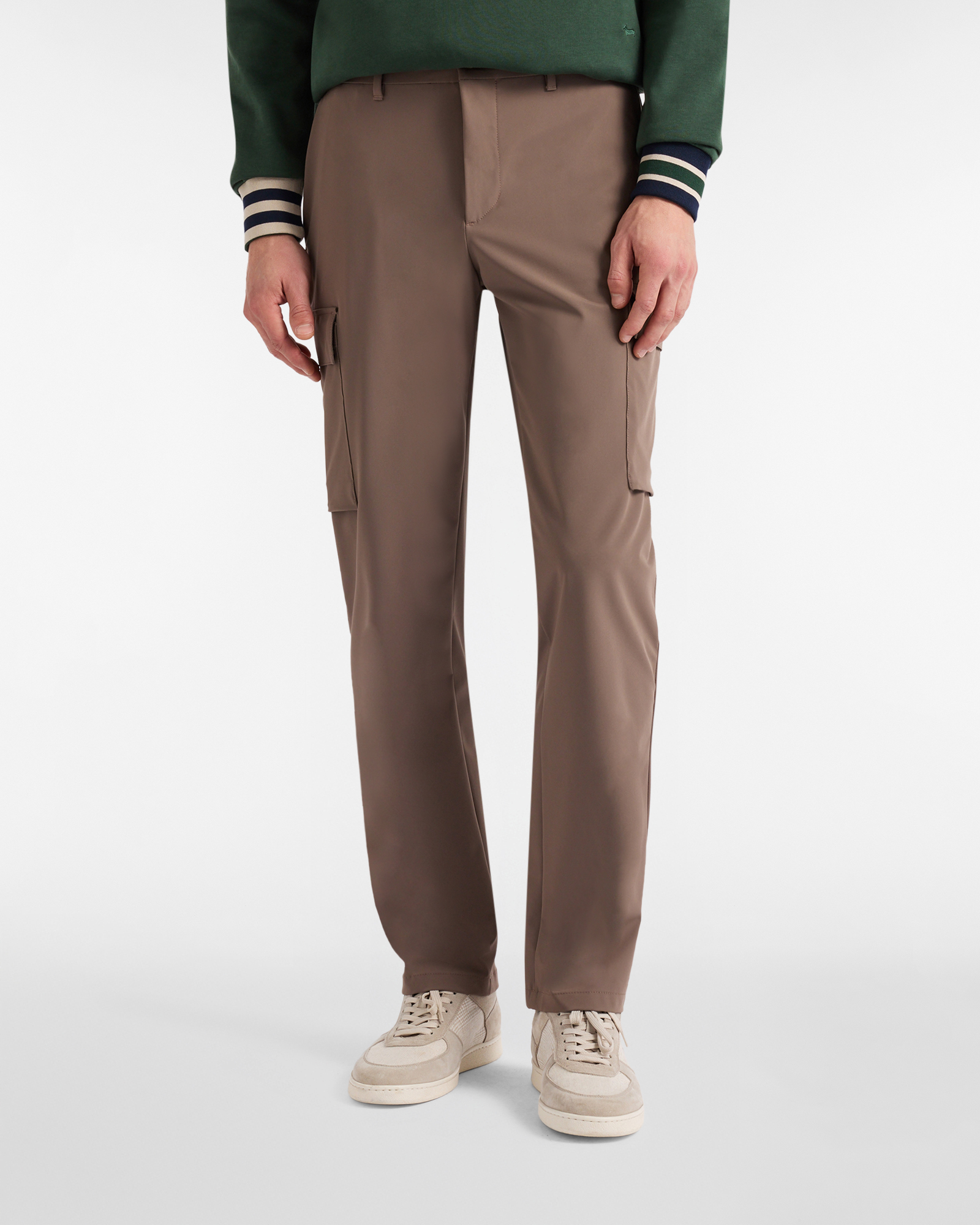 Pantaloni Uomo Cargo in Tessuto Tecnico, Uomo, Grigio, Taglia: 46