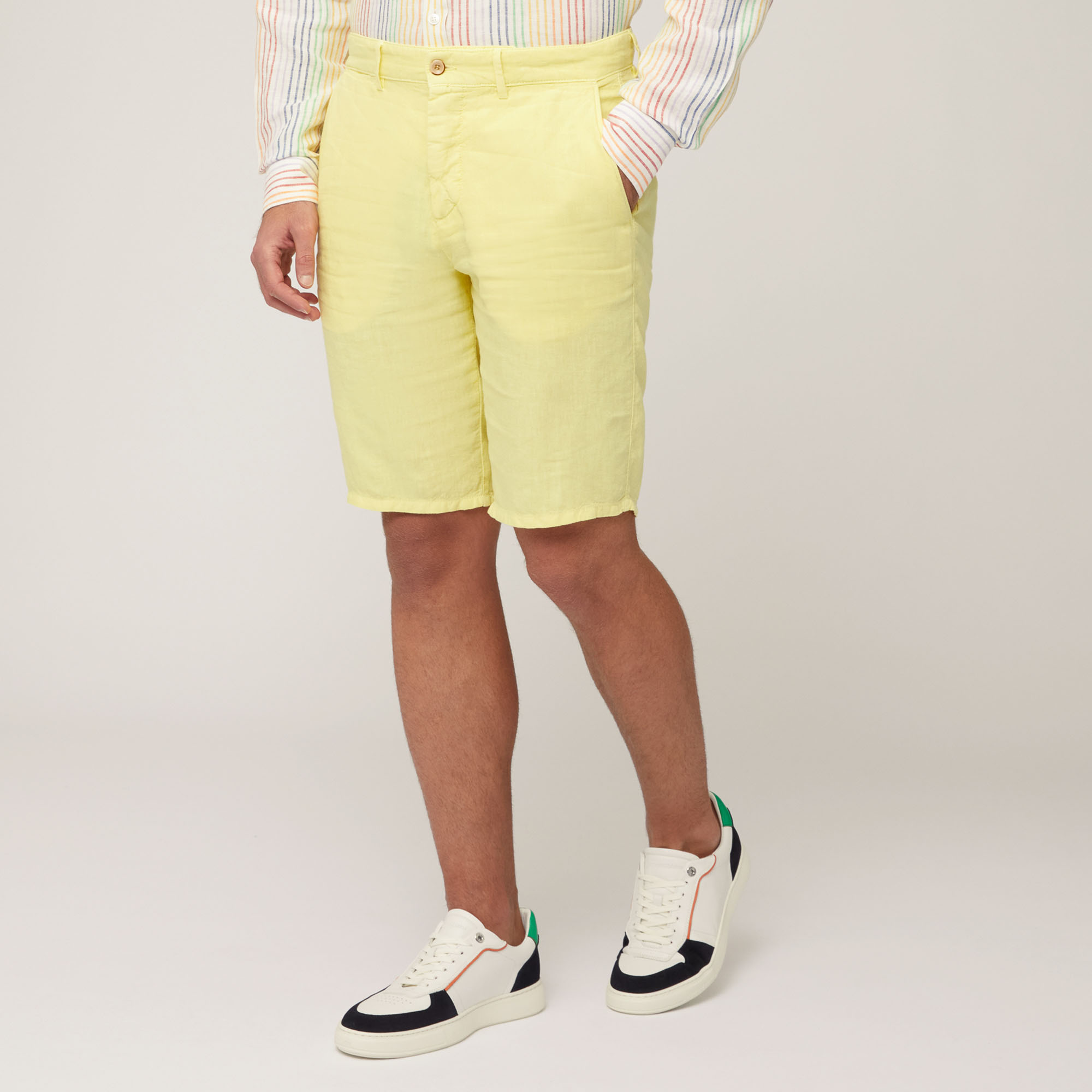 Bermudas de lino, Amarillo Claro, large