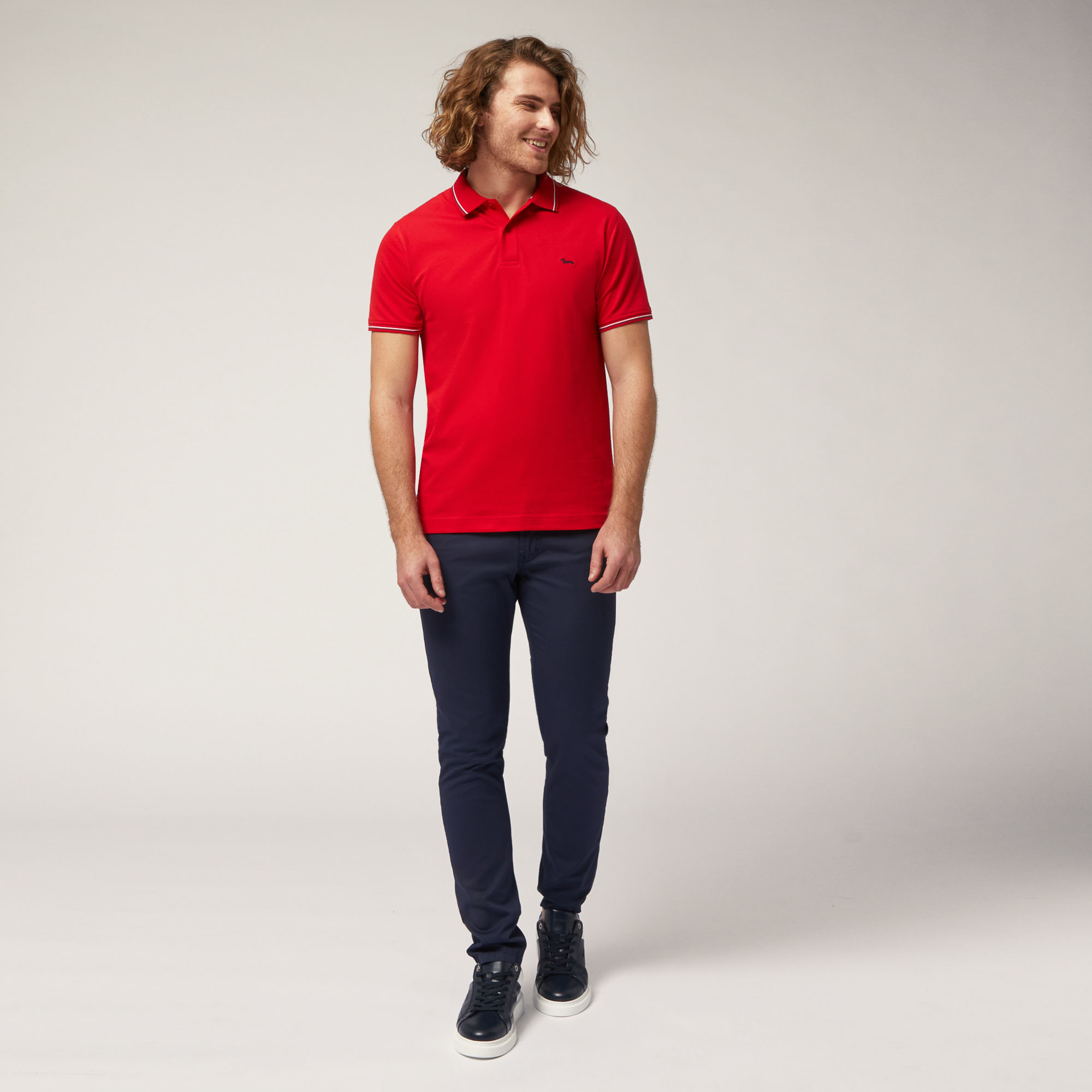 Polo with Striped Details, Red, large image number 3