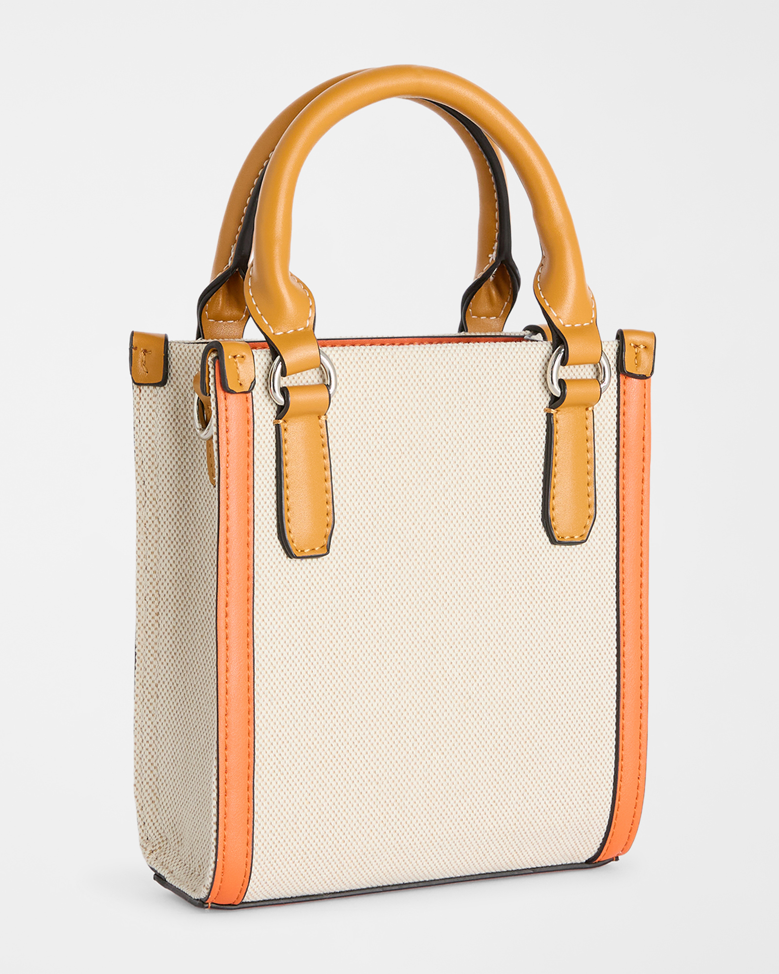 Bolso tote mini de mujer con detalles en contraste