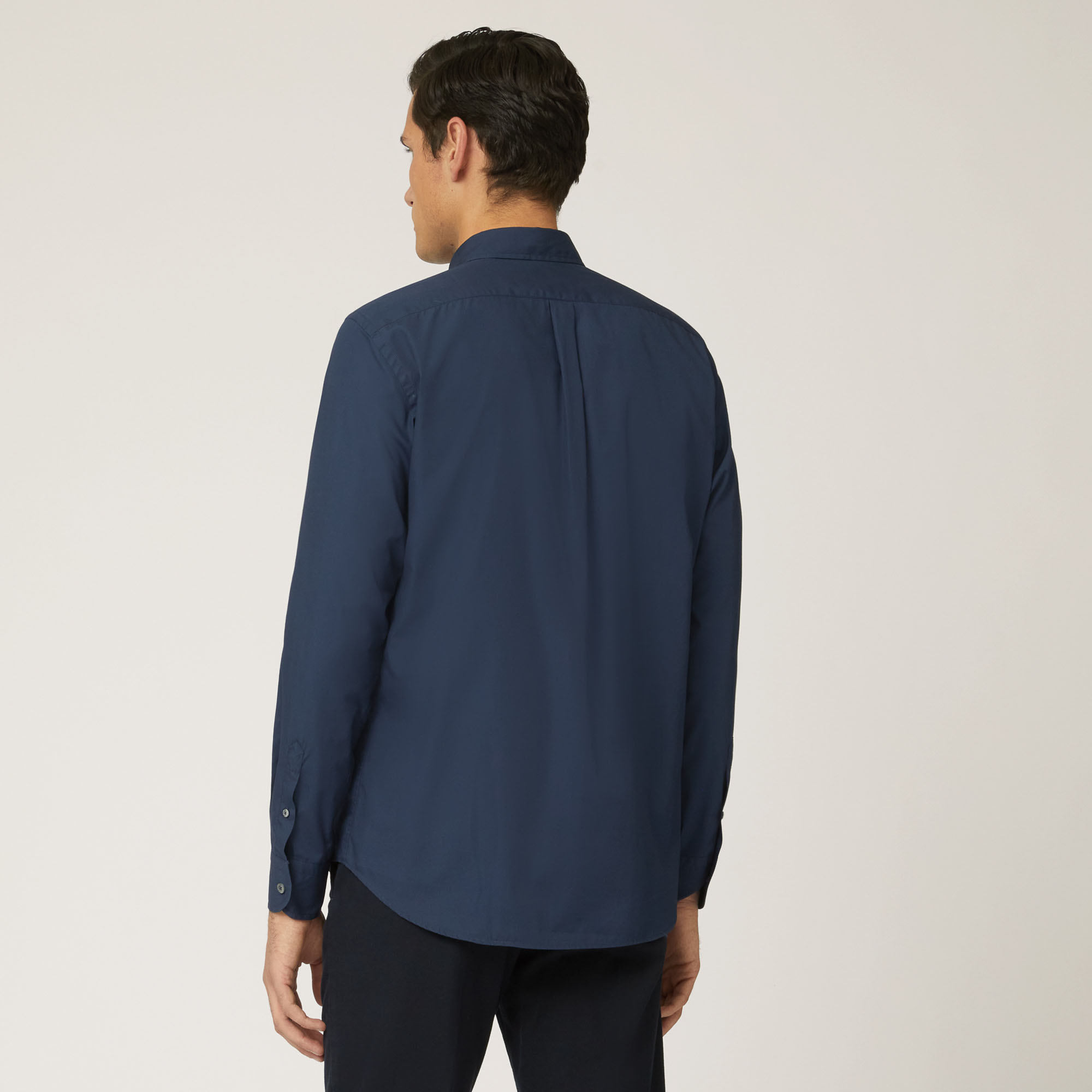Camicia In Cotone Con Taschino A Contrasto, Light Blue, large