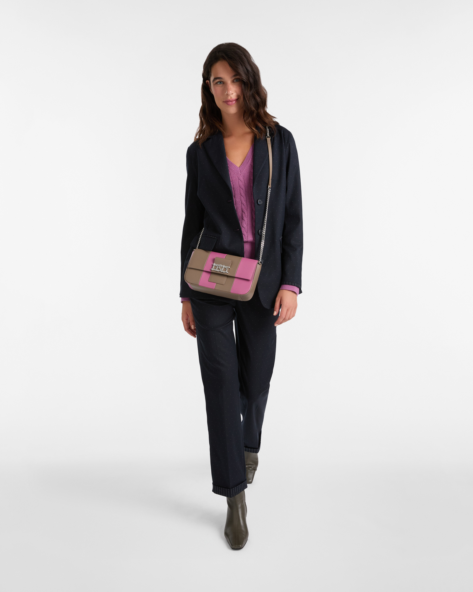 Pantalon à Cordon Bi-matière, Bleu Marine, large image number 3