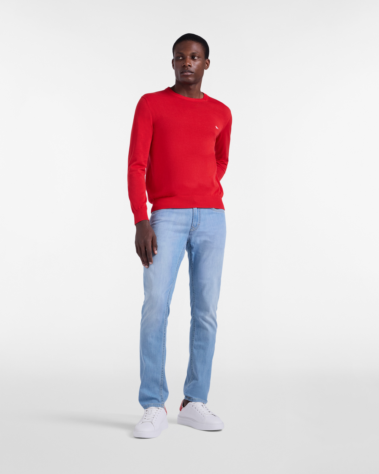 Cotton crewneck pullover, Red, large image number 3