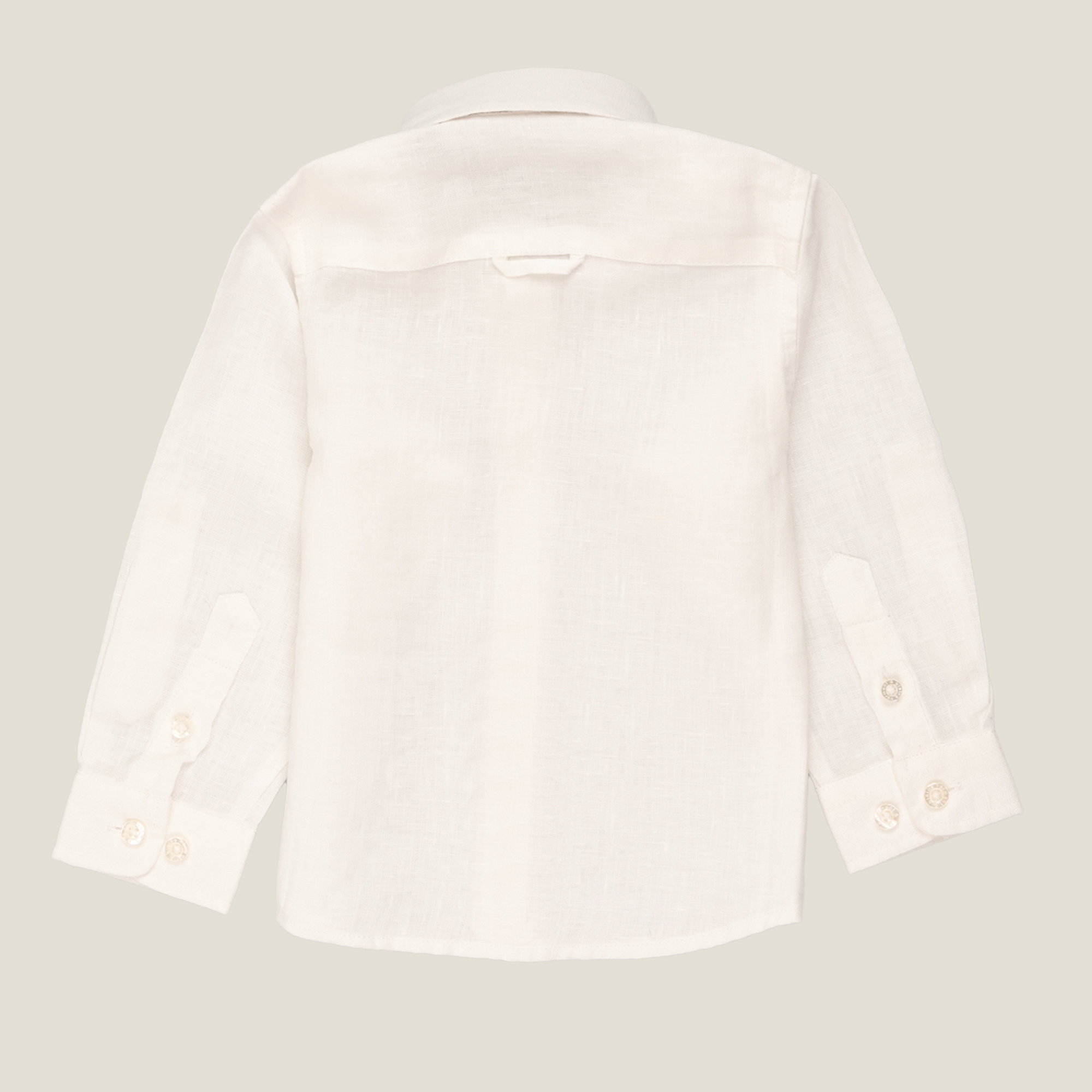 Camisa de lino con logotipo bordado