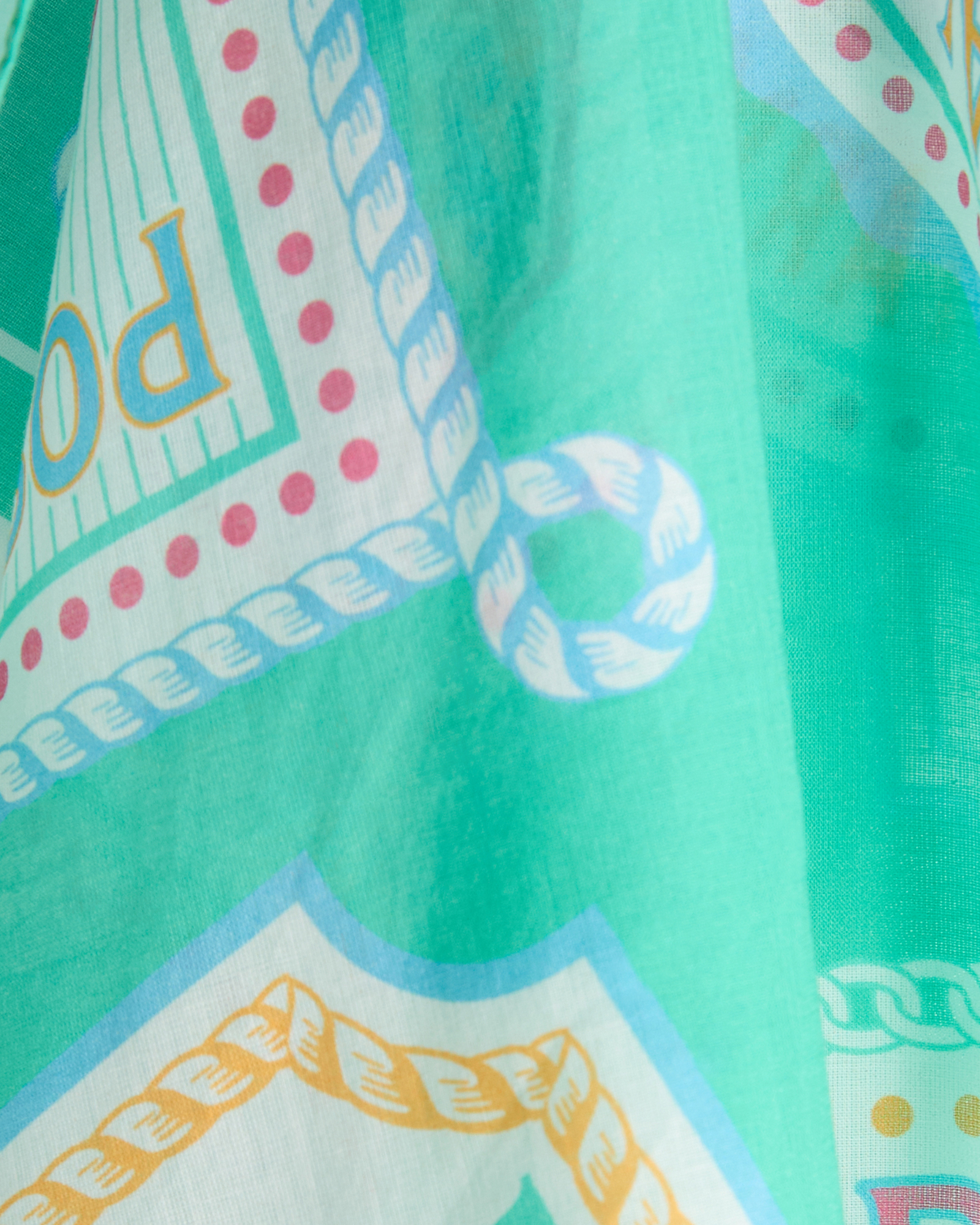 Postcard capsule cotton bandana, Green, large image number 2