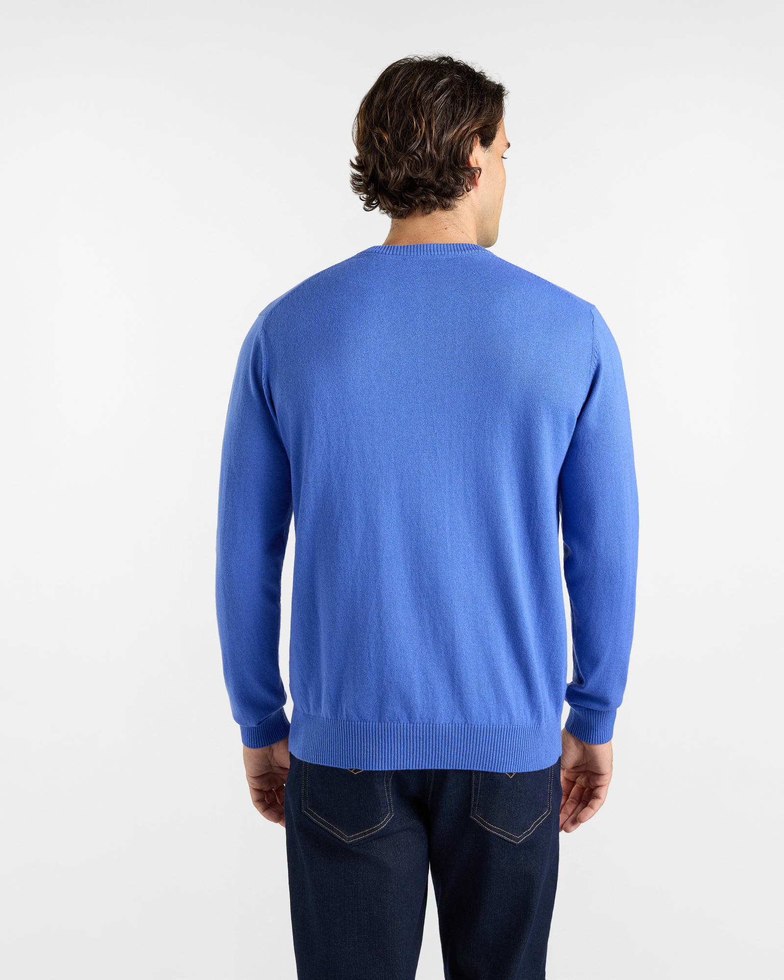 Maglia girocollo HBJ Uomo basico in misto lana e cashmere, ORTENSIA, large