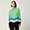 Ski Lounge Herringbone Pattern Turtleneck, Green, swatch