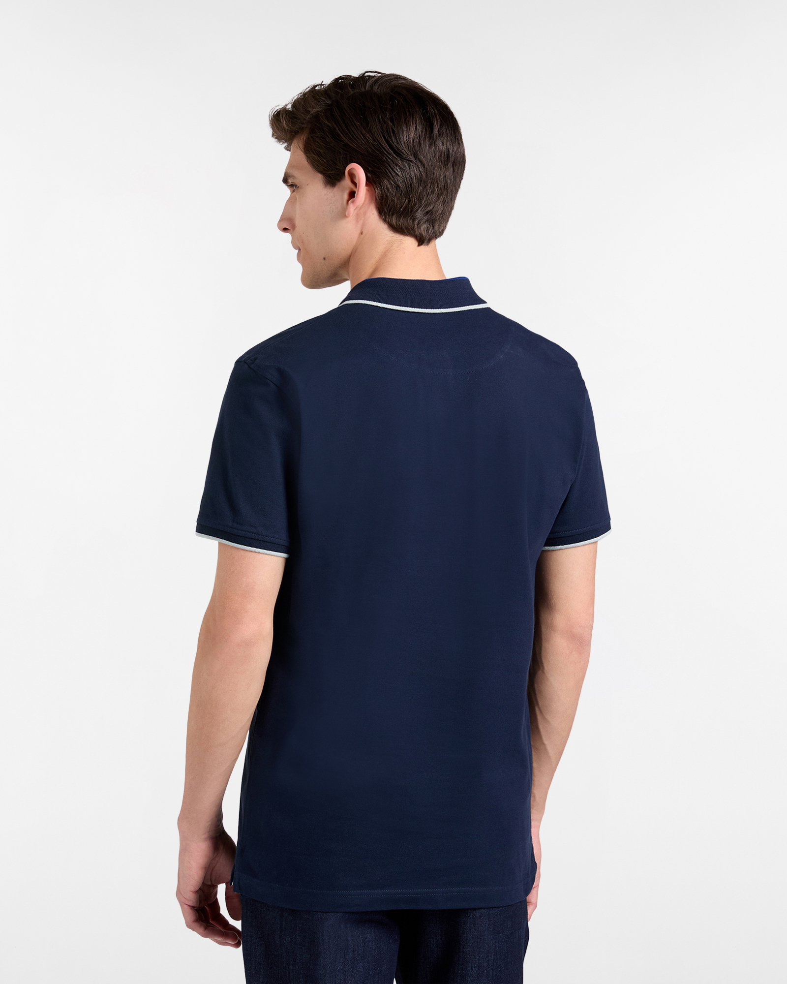 Polo uomo regular con bordini a contrasto, Blu scuro, large image number 1