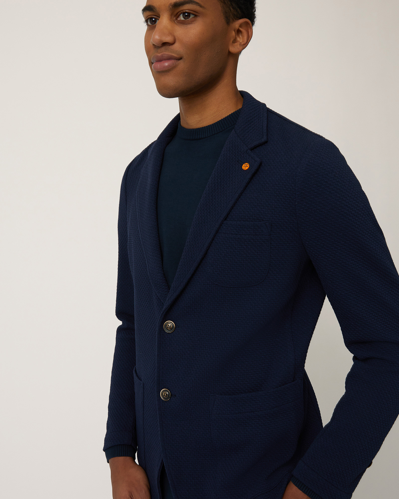 Giacca In Jersey Regular Fit, Blu Scuro, large image number 2