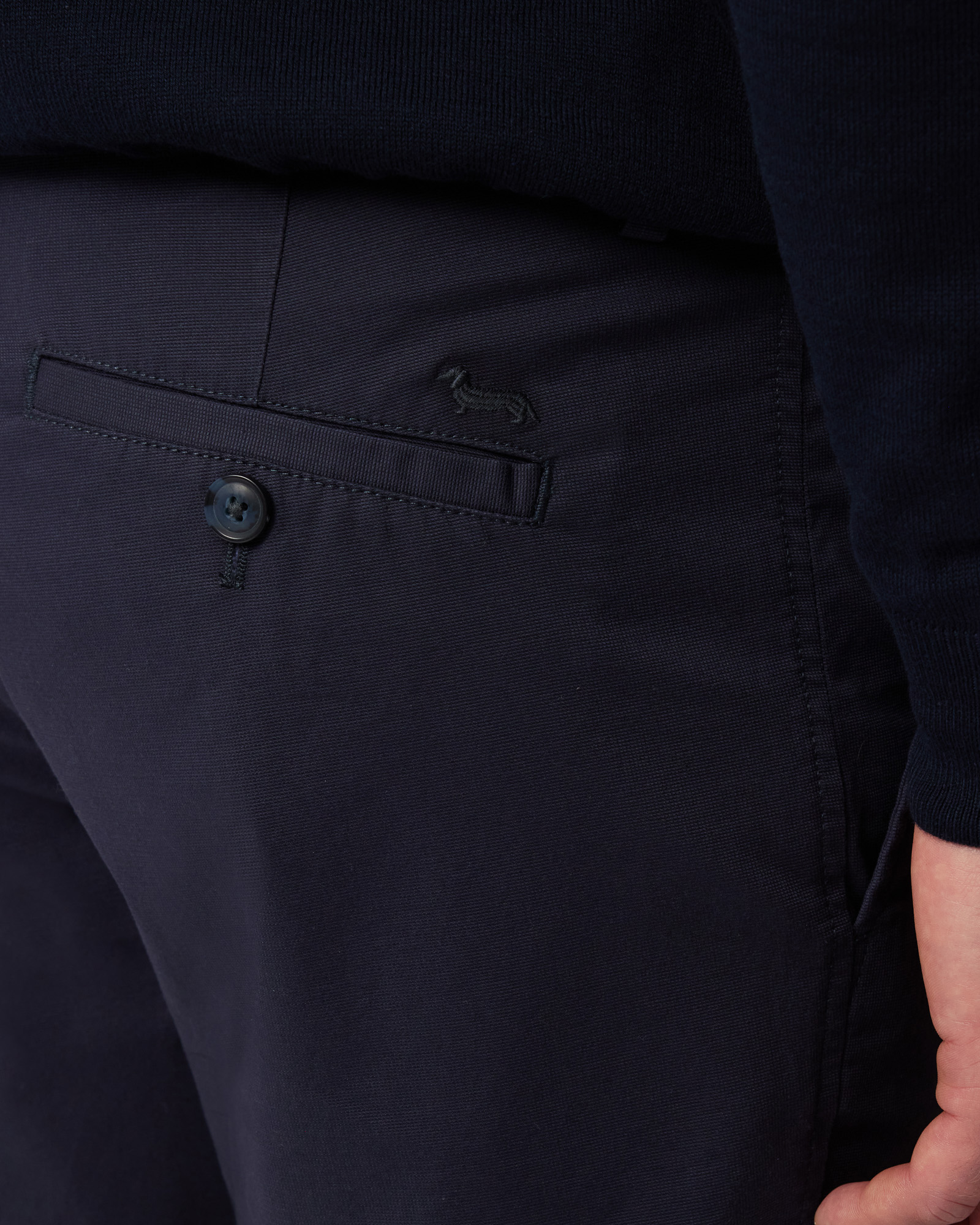 Stretch Cotton Bermuda Shorts, Navy Blue, large image number 2