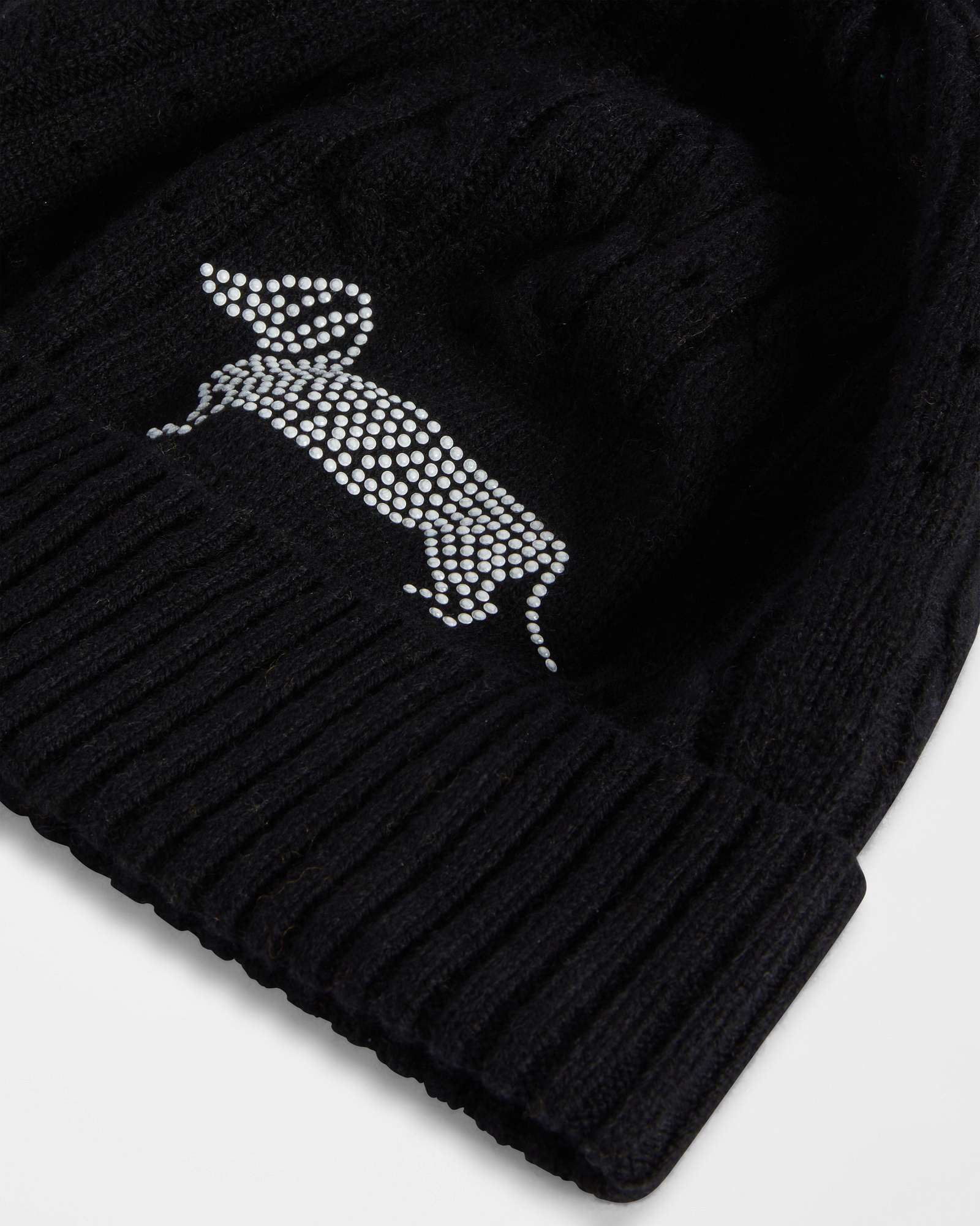 Beanie Con Bassotto In Micro Borchie, Nero, large image number 1