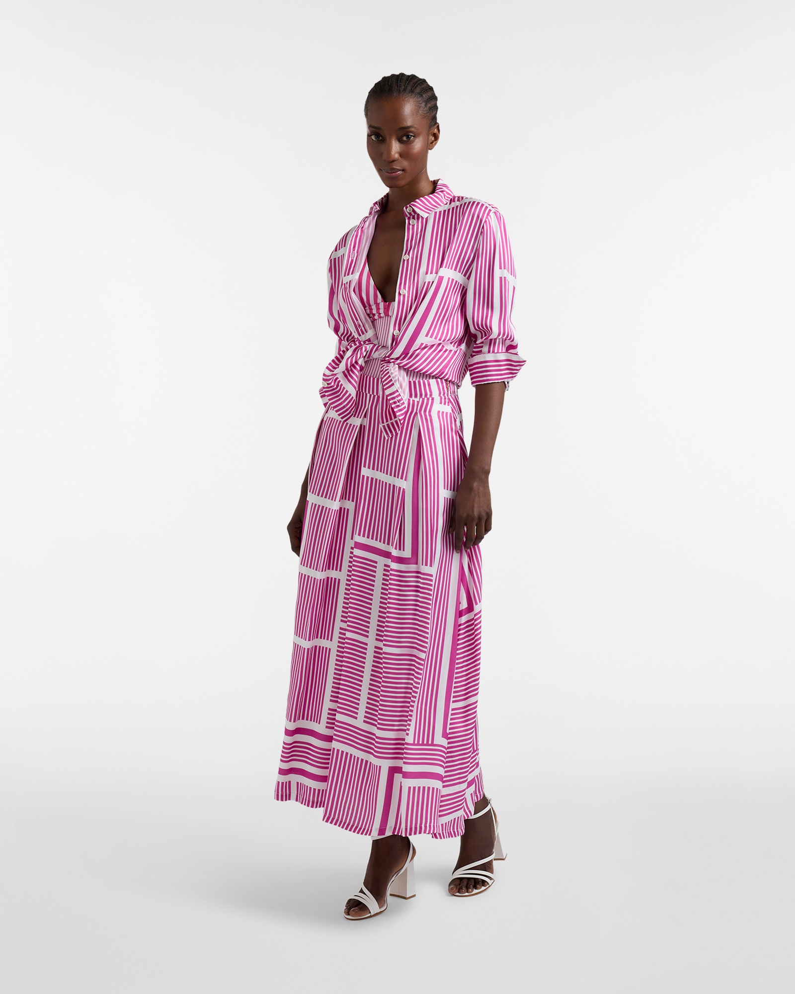 Chemise avec imprim&eacute; g&eacute;om&eacute;trique, Rouge, large image number 3