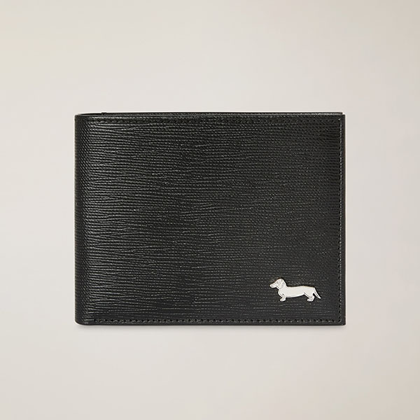 Portafoglio Bifold 7 C/C In Vera Pelle Con Bassotto, Nero, large image number 0