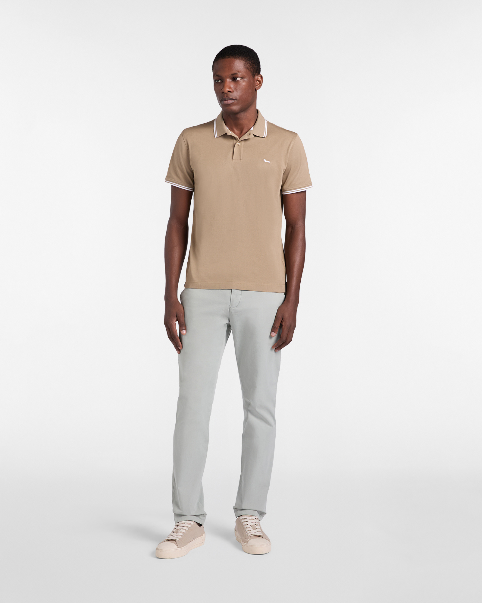 Polo de hombre con detalles de rayas en contraste, Gris, large image number 3