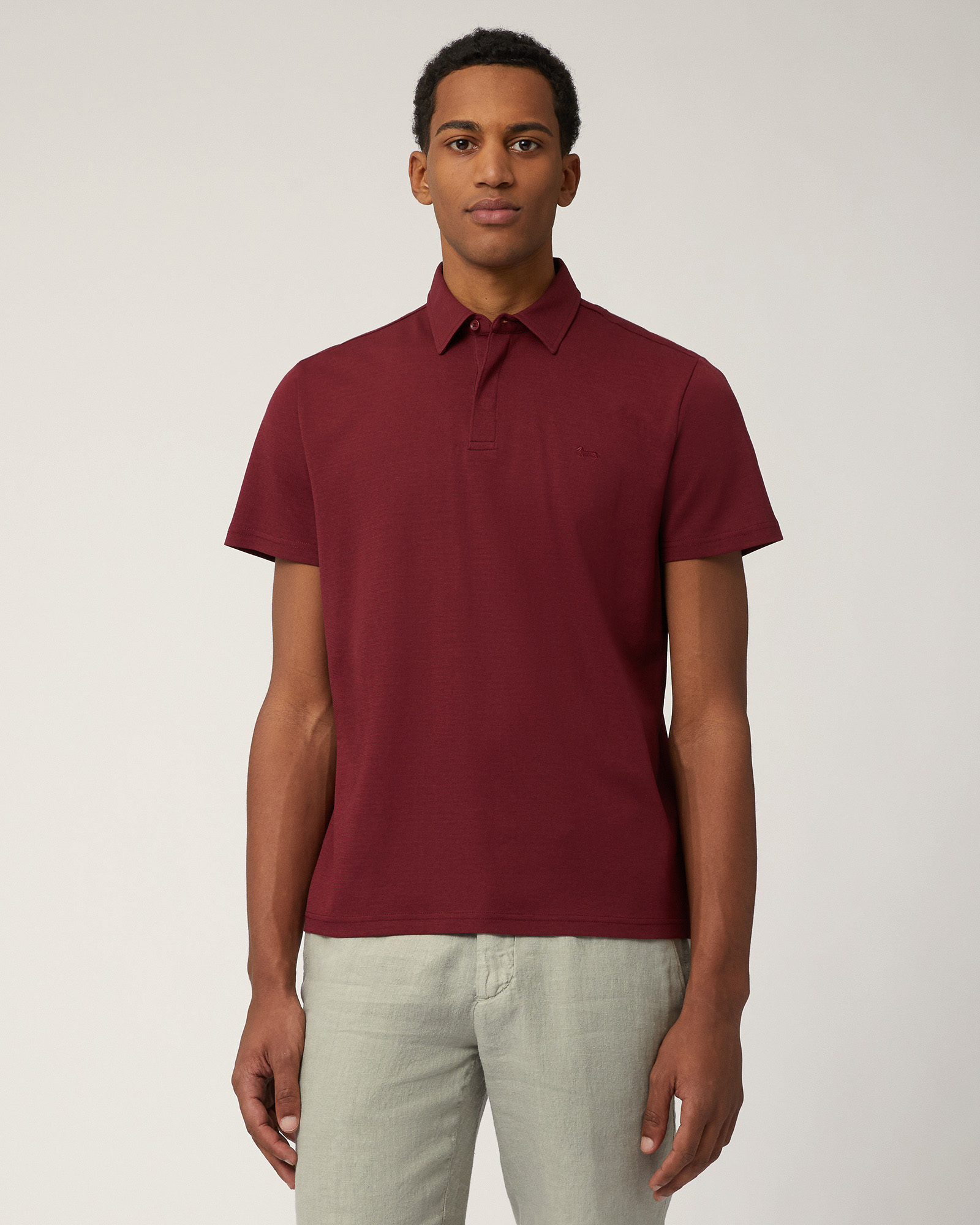 Solid Color Cotton Polo, Burgundy, large image number 0
