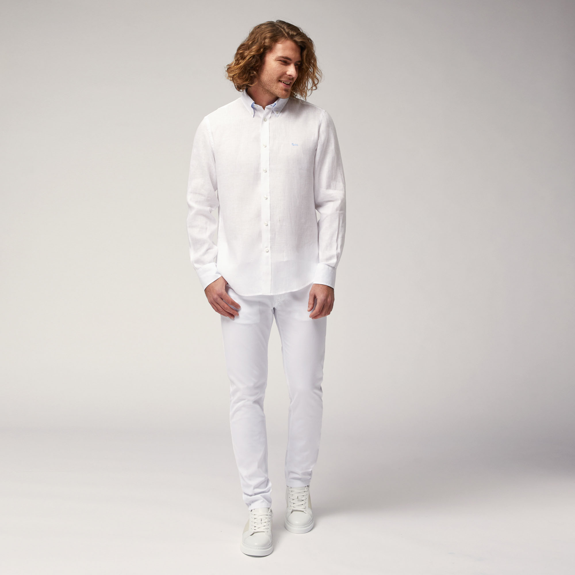 Linen Shirt, White, large image number 3
