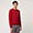 Pullover Girocollo Con Dettaglio A Contrasto Sui Polsi, Rosso, swatch