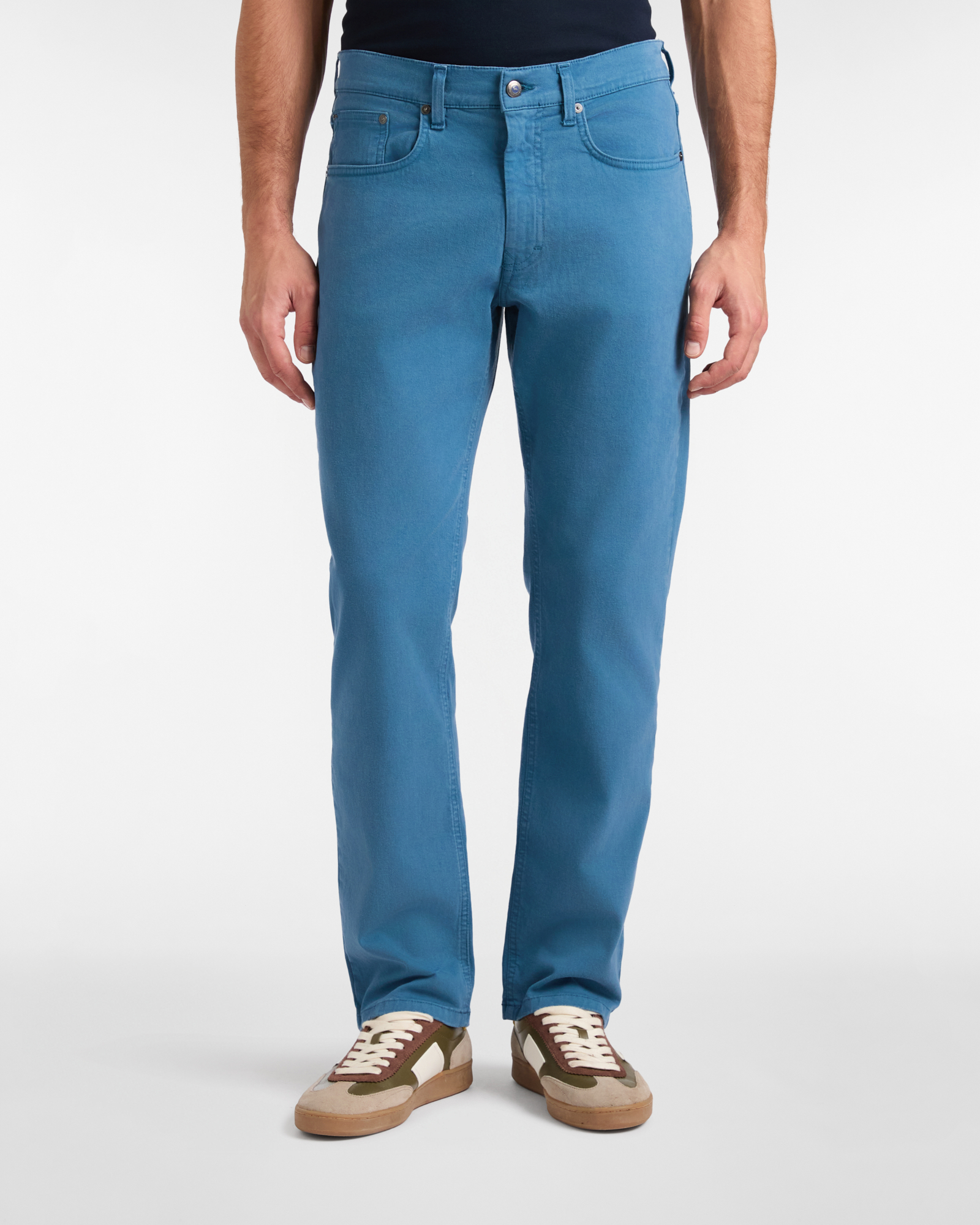 Regular Fit Gabardine Pants, Bluette, large