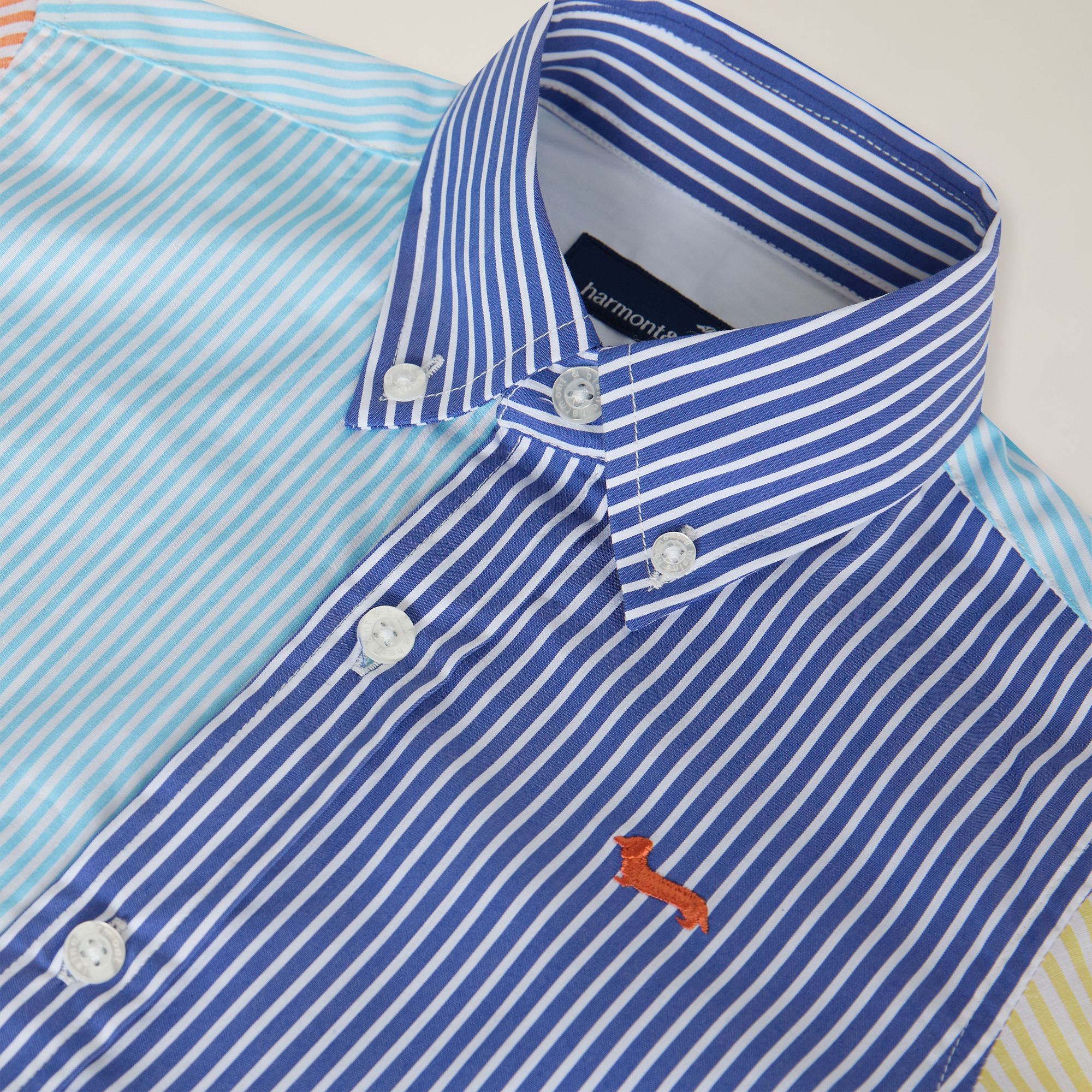 Camisa con patchwork de rayas, Multicolor, large image number 2