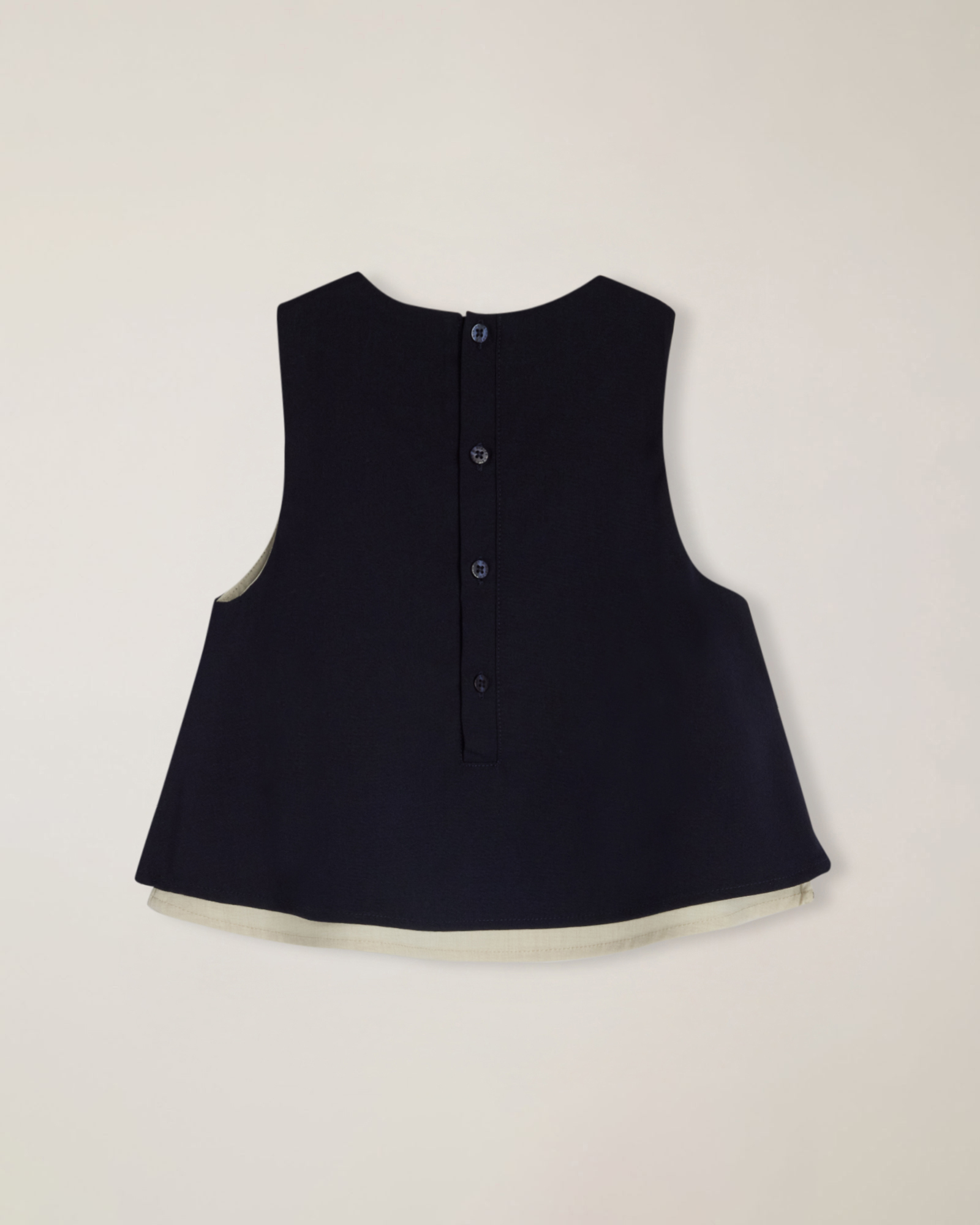 Two-tone blouse with rhinestone dachshund