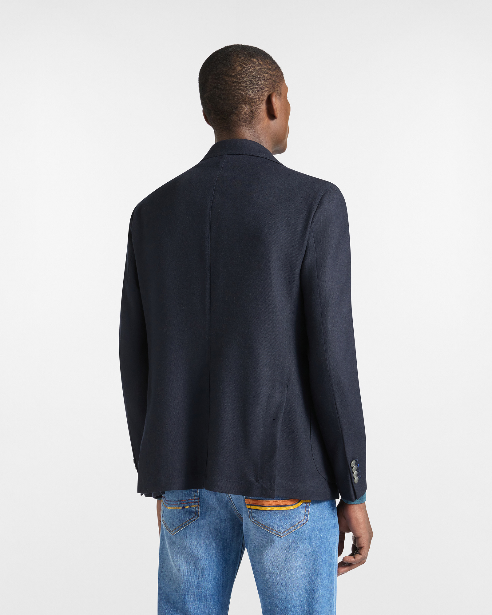 Single-Breasted Wool Blazer, Navy Blue, large image number 1
