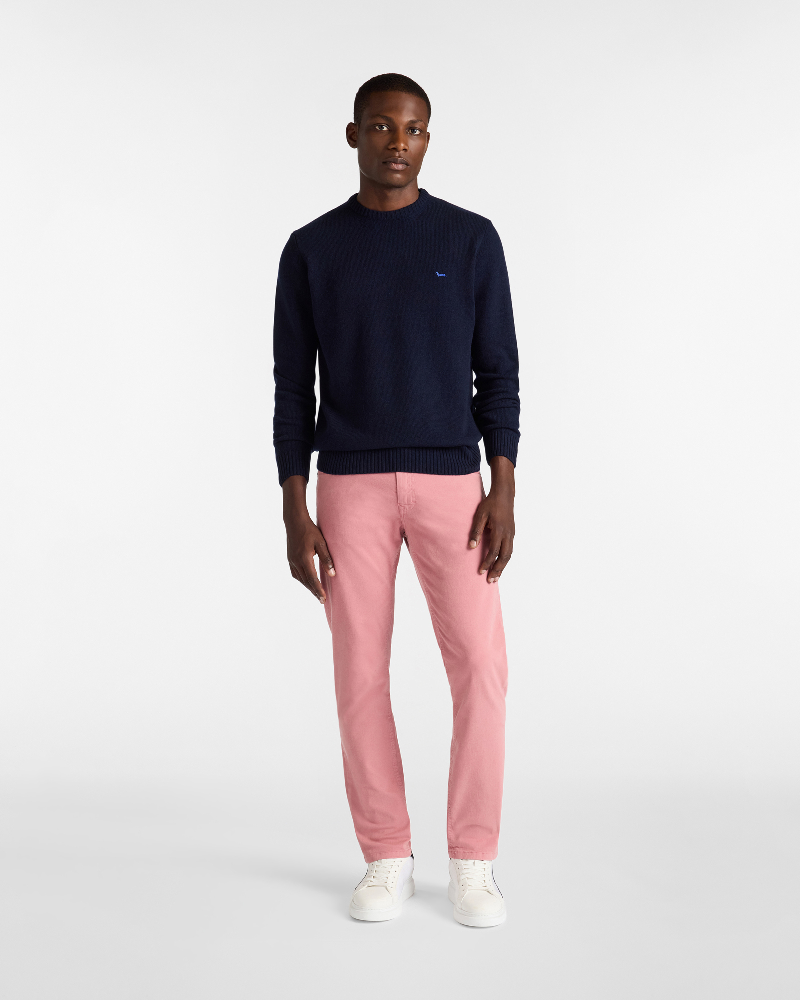 Pantaloni In Gabardine Narrow Fit, Rosa Antico, large image number 3