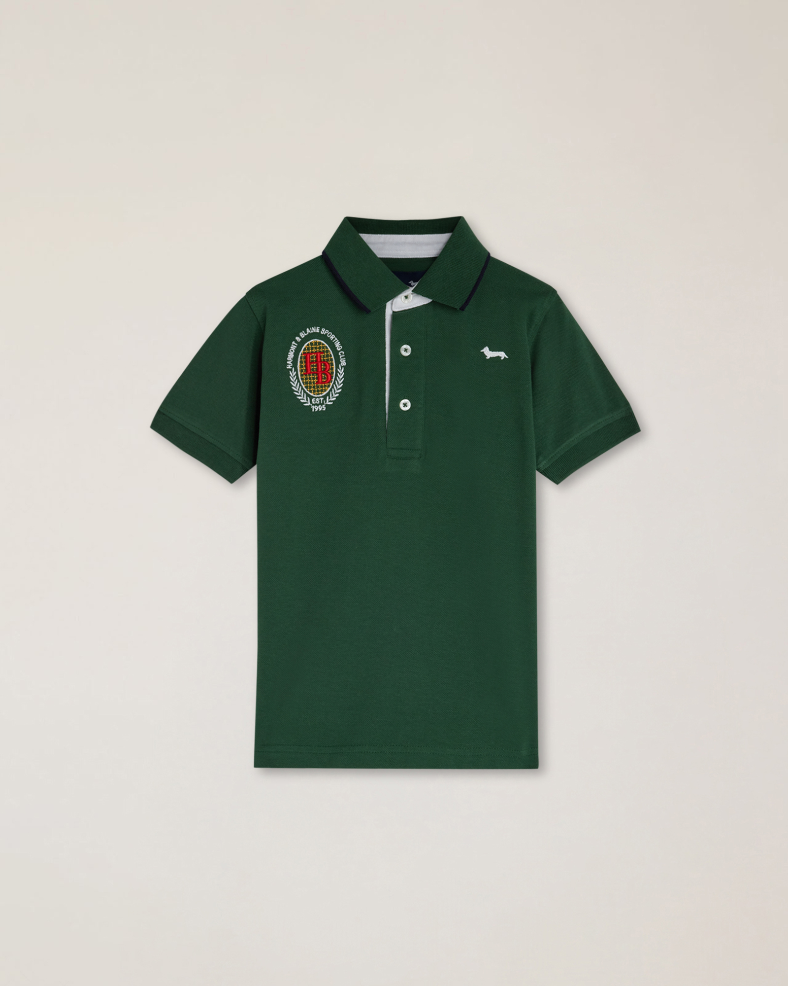Polo piquet con ricamo logo, Verde, Taglia: 12M