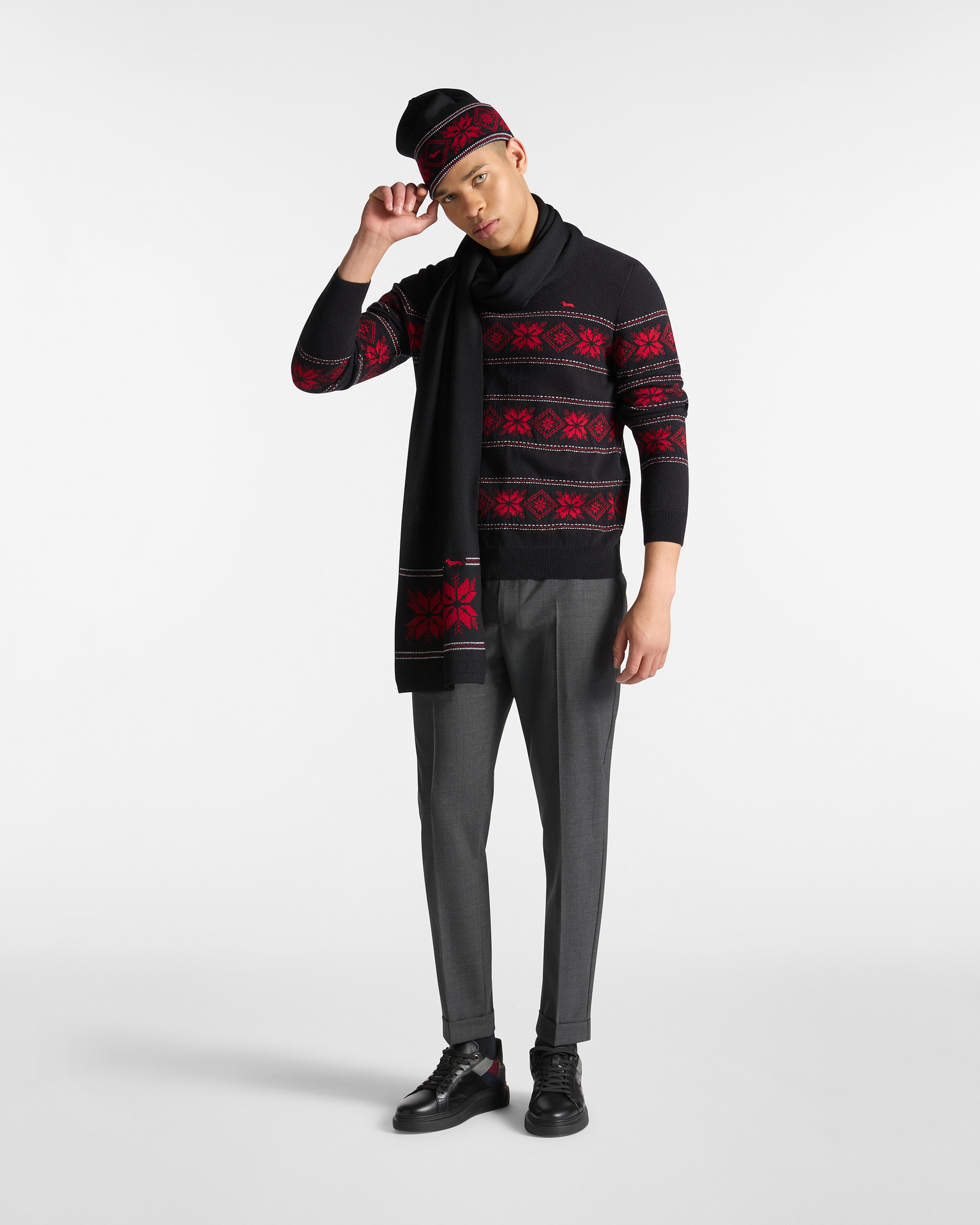 Jacquard Crewneck Capsule Xmas Selection, Black, large image number 3