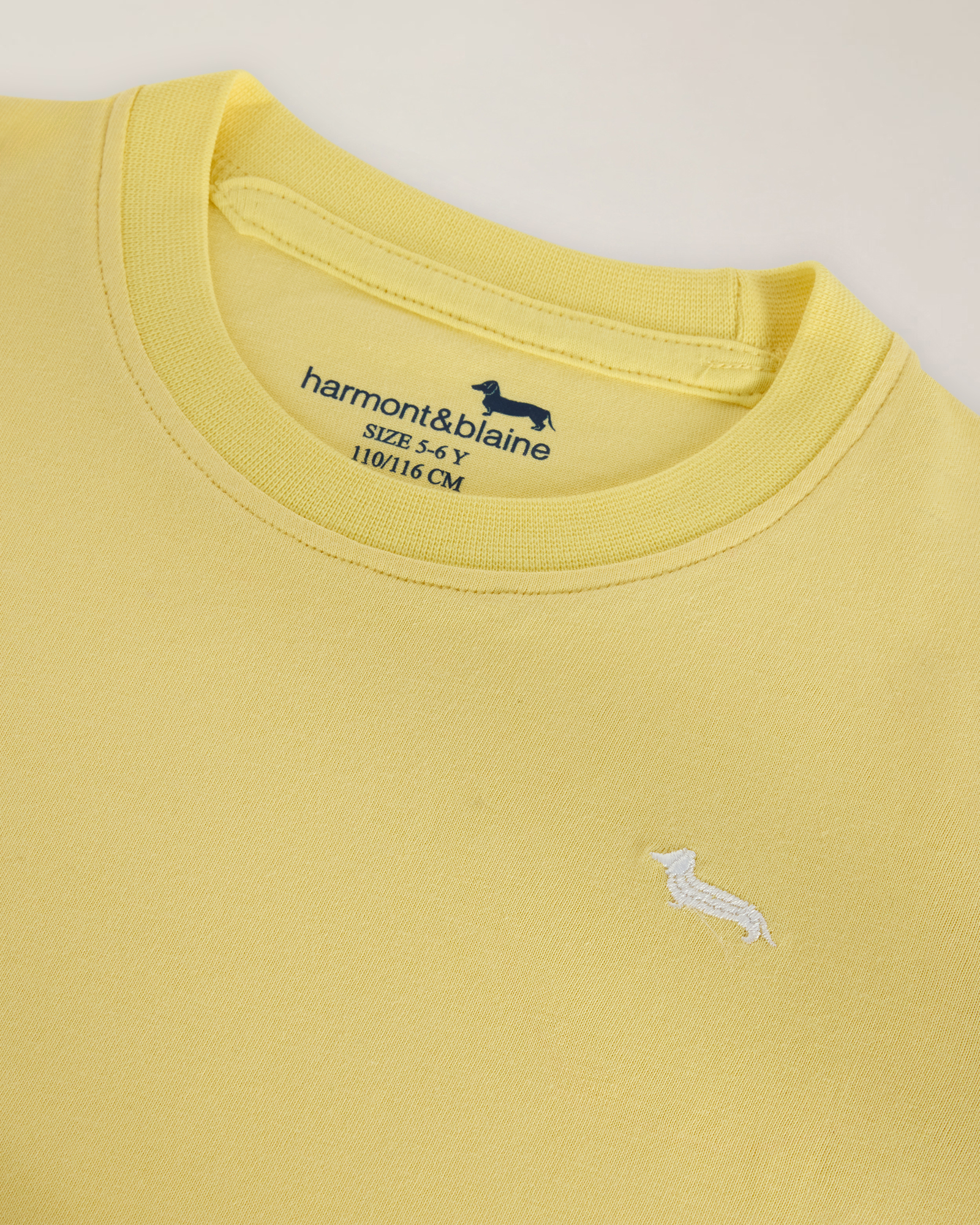 T-shirt jersey mezza manica ricamo logo, Giallo Paglino, large image number 2