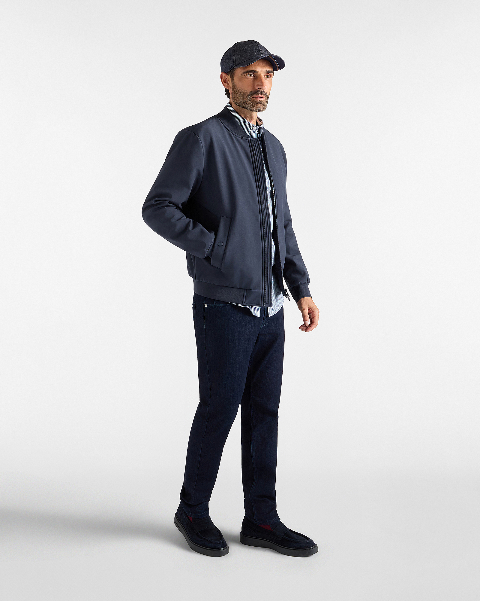 Double-layered softshell varsity jacket, NAVY BLUE, large image number 3